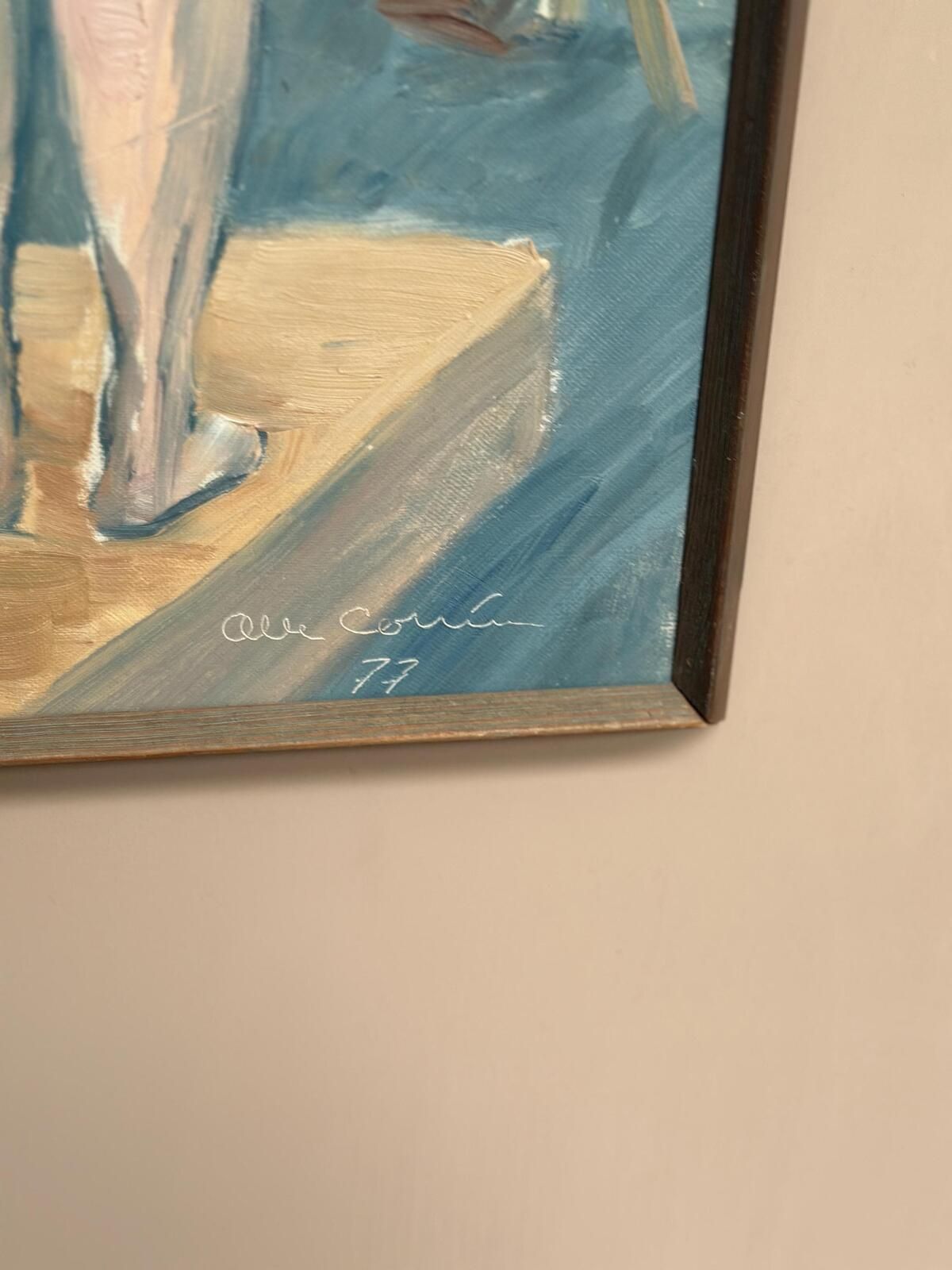 “Female Model In The Studio” By Olle C – Dated 1977 Oil On Canvas. photo vinterior