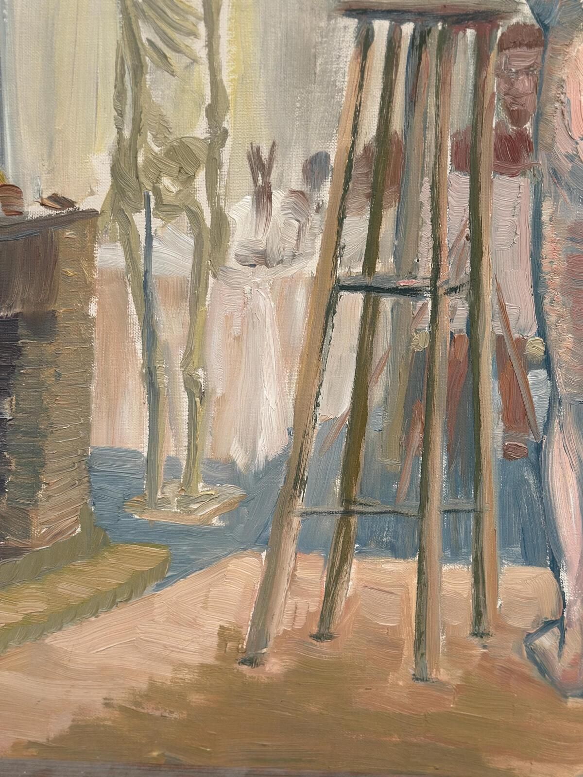 Art “Female Model In The Studio” By Olle C – Dated 1977 Oil On Canvas. photo