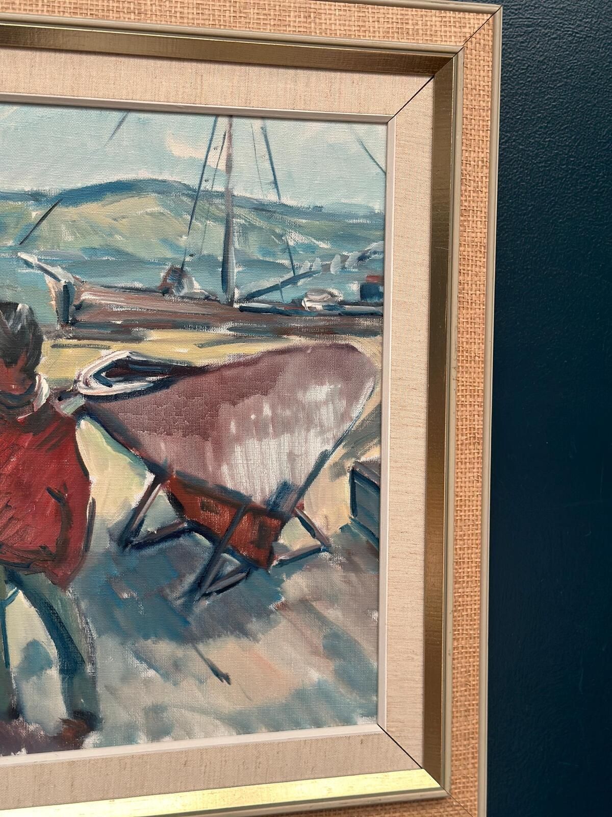 “Harbour” By Nils Sewerin Oil On Canvas Painting. photo 355.0