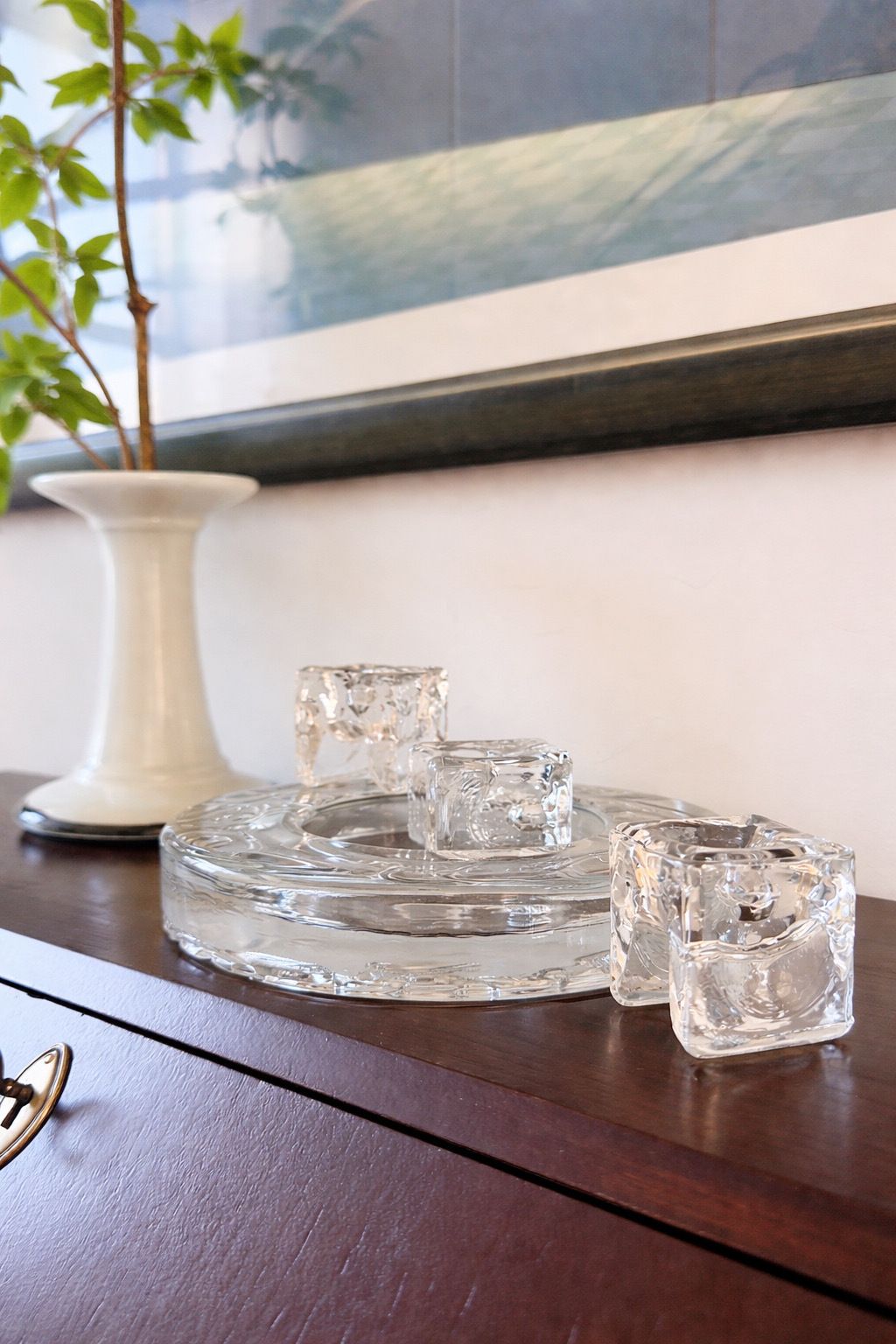 Iittala Arkipelago Crystal Candle Holder Designed By Timo Sarpaneva,  1980s photo 95.0