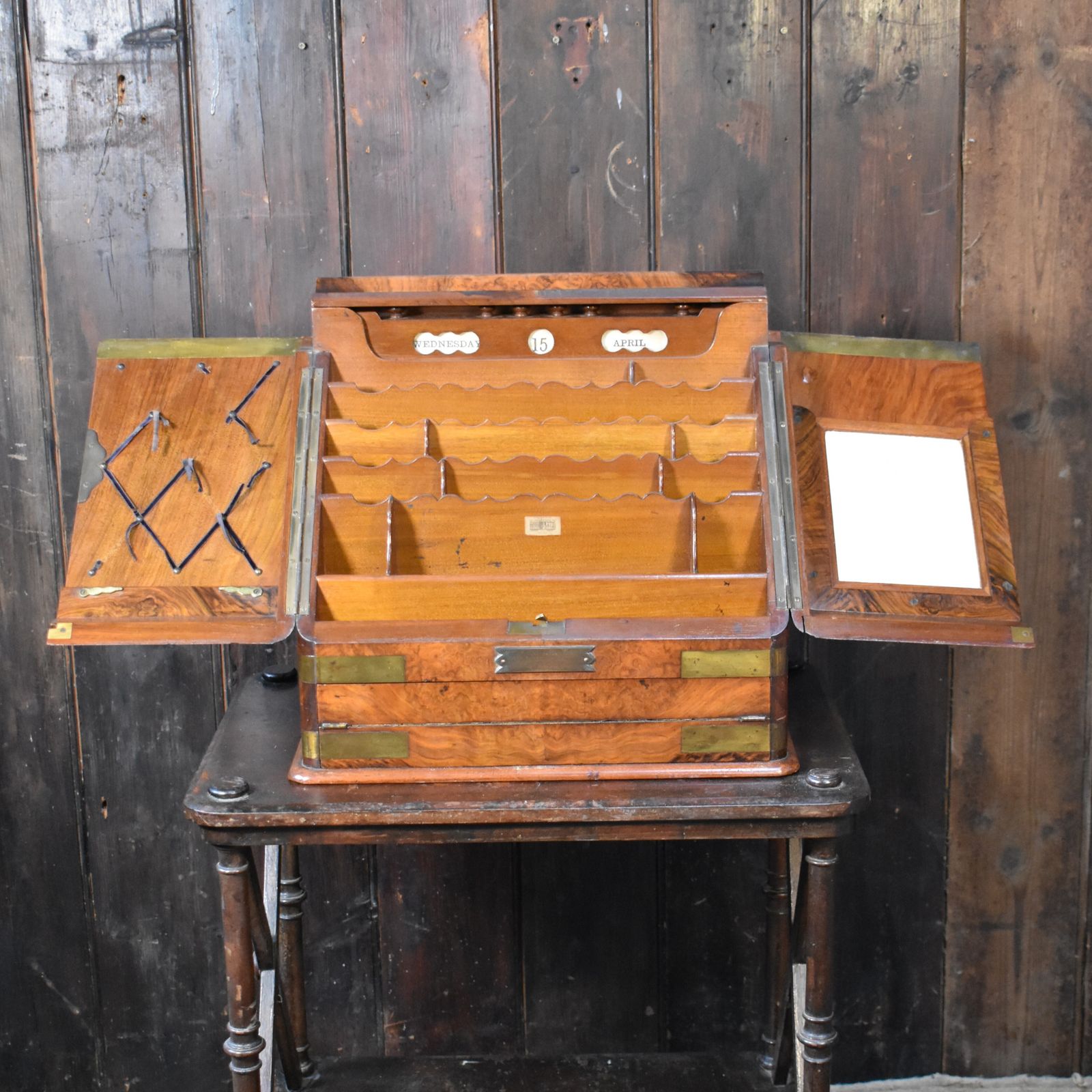 Antique 1881 James Shoolbred Walnut Campaign Stationery Tottenham House Cabinet photo furniture