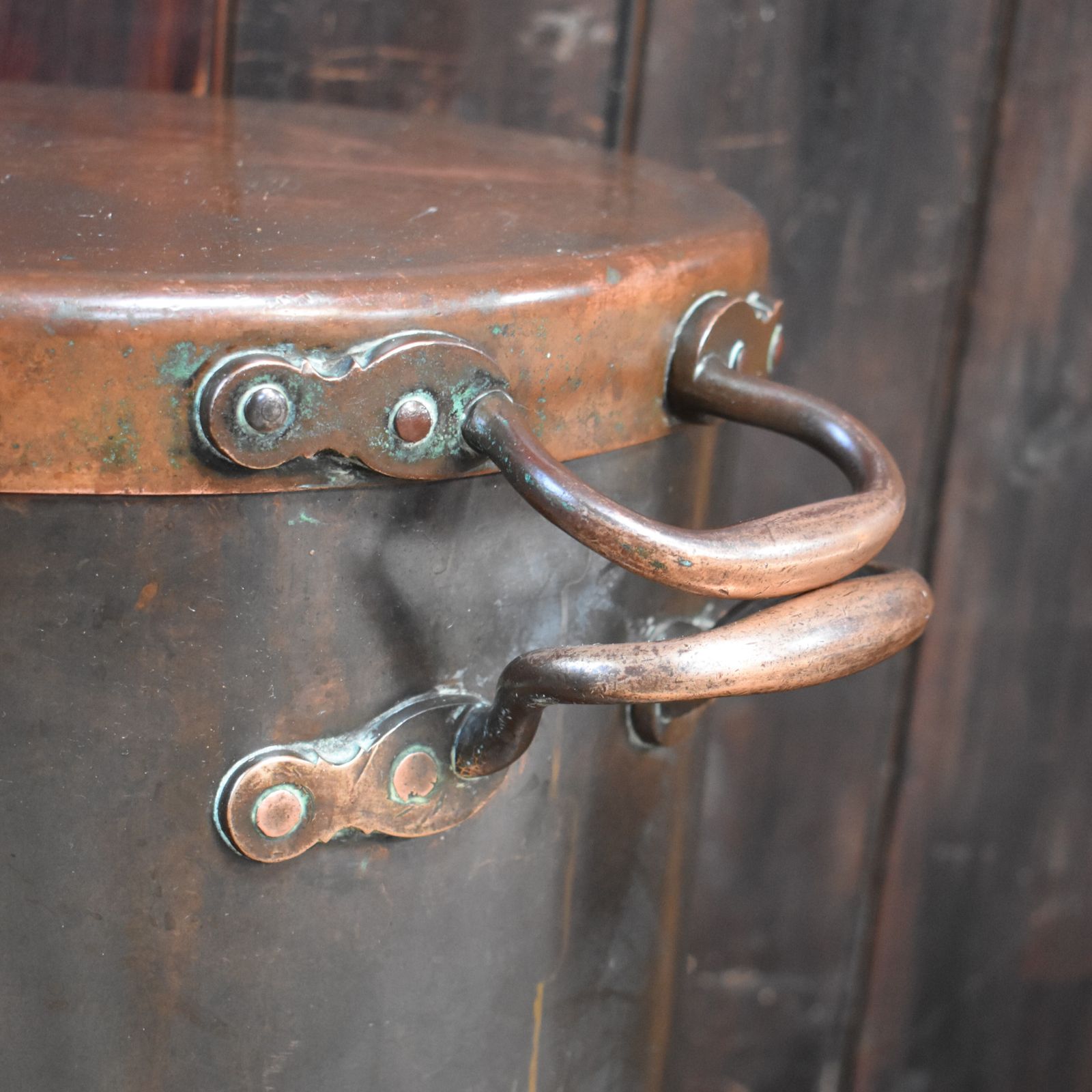 Antique 19th Century Heavy Copper & Brass Campaign Heater Cooking Vessel Urn photo for sale