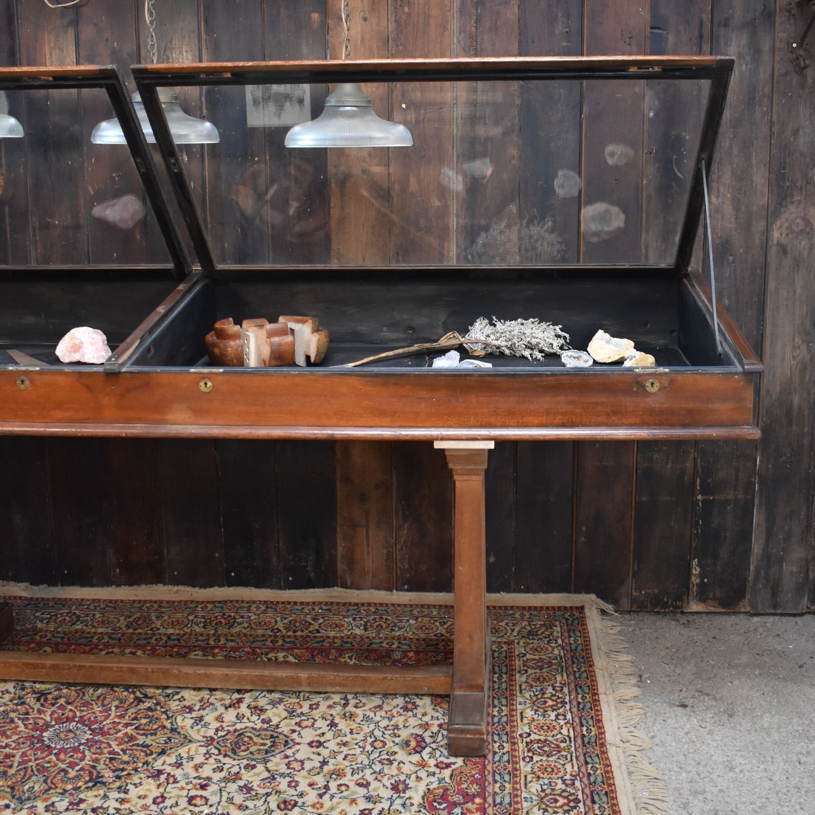 photo for sale Antique Victorian Mahogany Museum Shop Lift Up Glass Counter Top Display Cabinet
