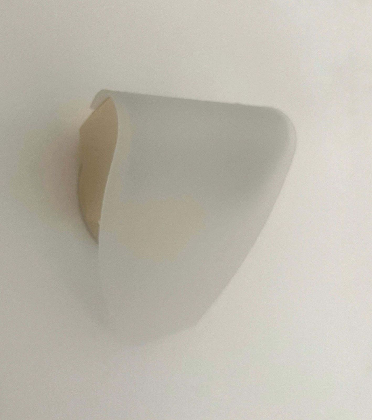 Postmodern White Glass Gold Pair Of Wall Sconces By Blauet, Barcelona, 1990s photo Lighting