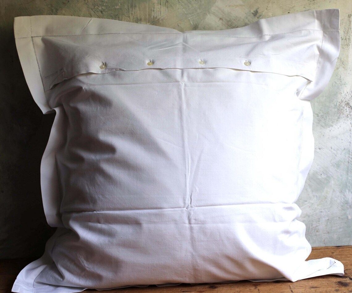 photo furniture Large French Antique Pillowcase Square White Cotton Embroidered Cushion Cover