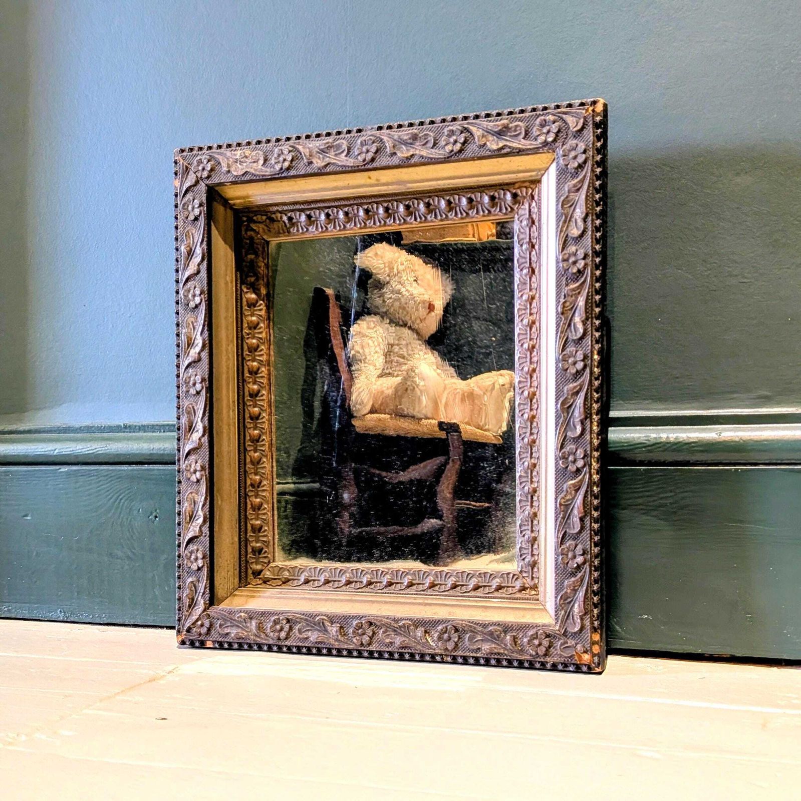 A Small Antique French Gilt Framed Wall Mirror With Original Plate C19th photo for sale