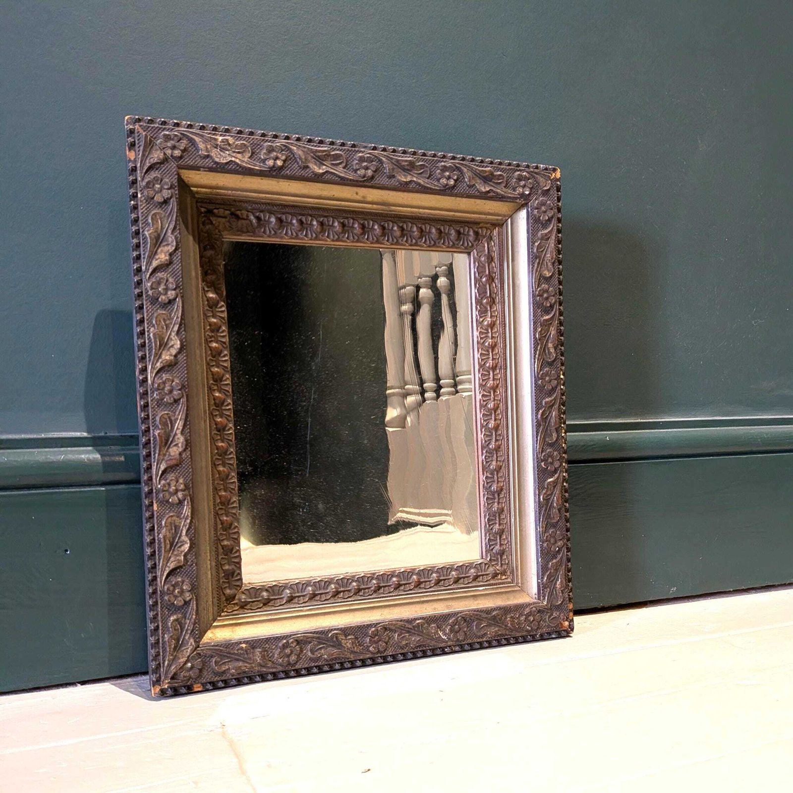 A Small Antique French Gilt Framed Wall Mirror With Original Plate C19th photo buy