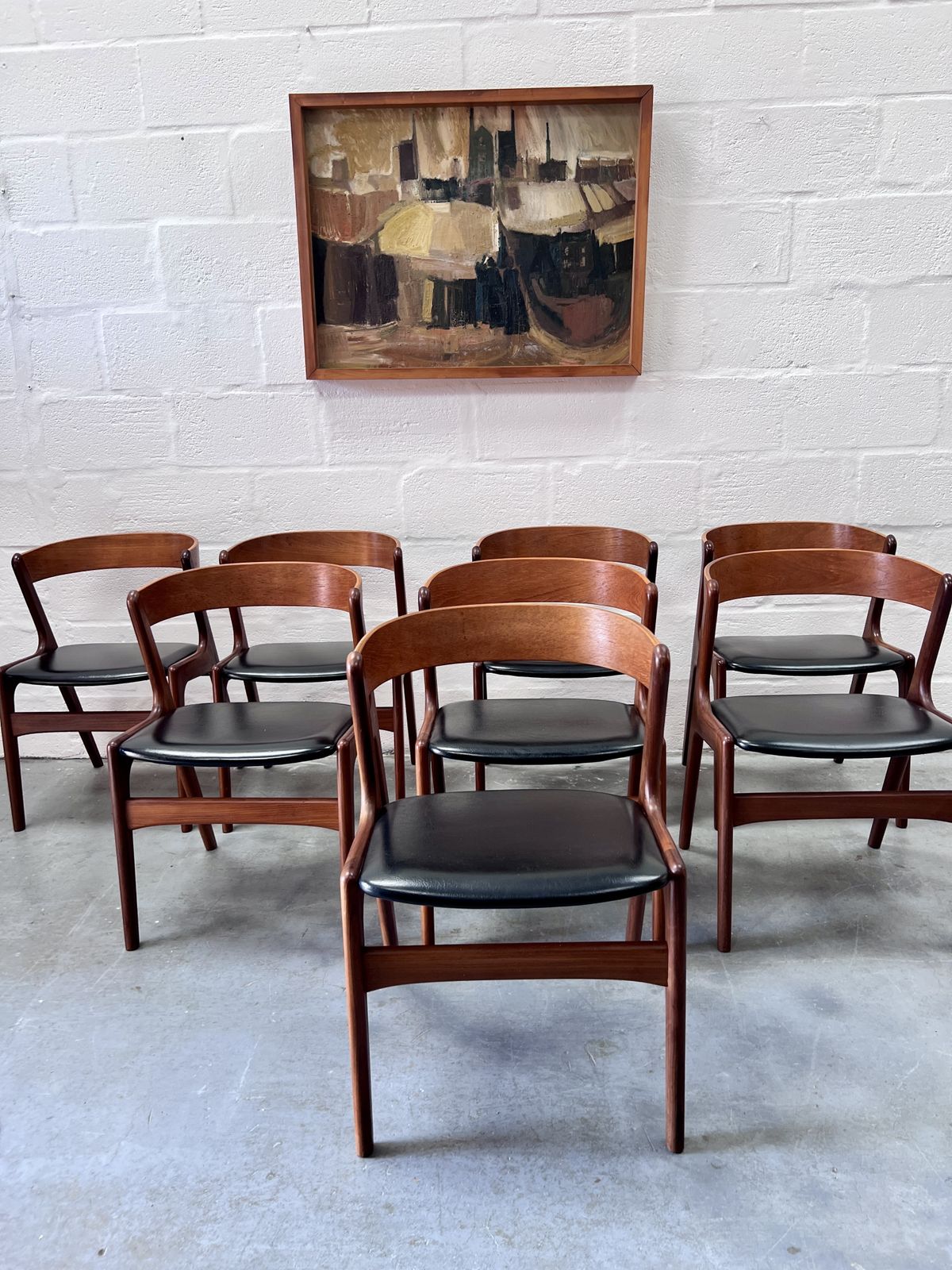 Set Of 8 Danish Mid Century Kai Kristiansen Model 68 “Fire” Dining Chairs, 1960s photo Furniture