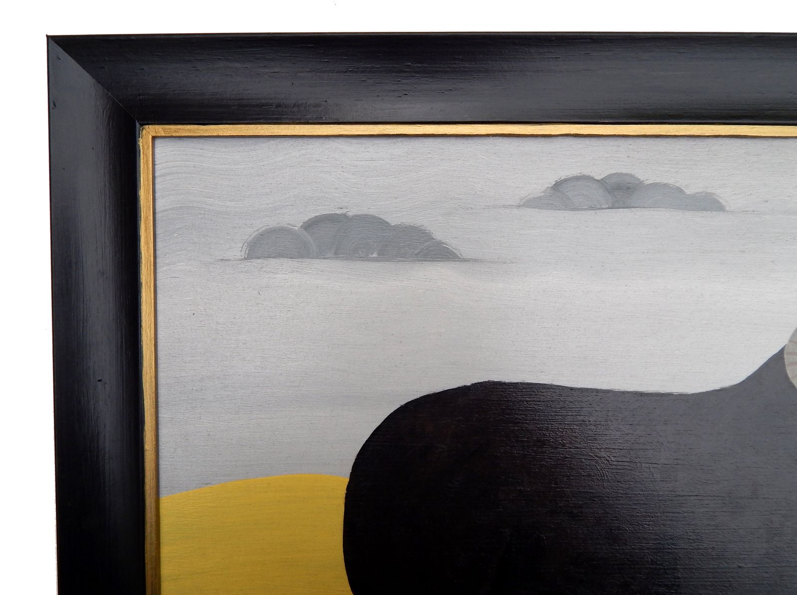 The Black Ram British Folk Art Sheep Painting Naïve Animal Portrait In Hand Painted Frame photo vinterior