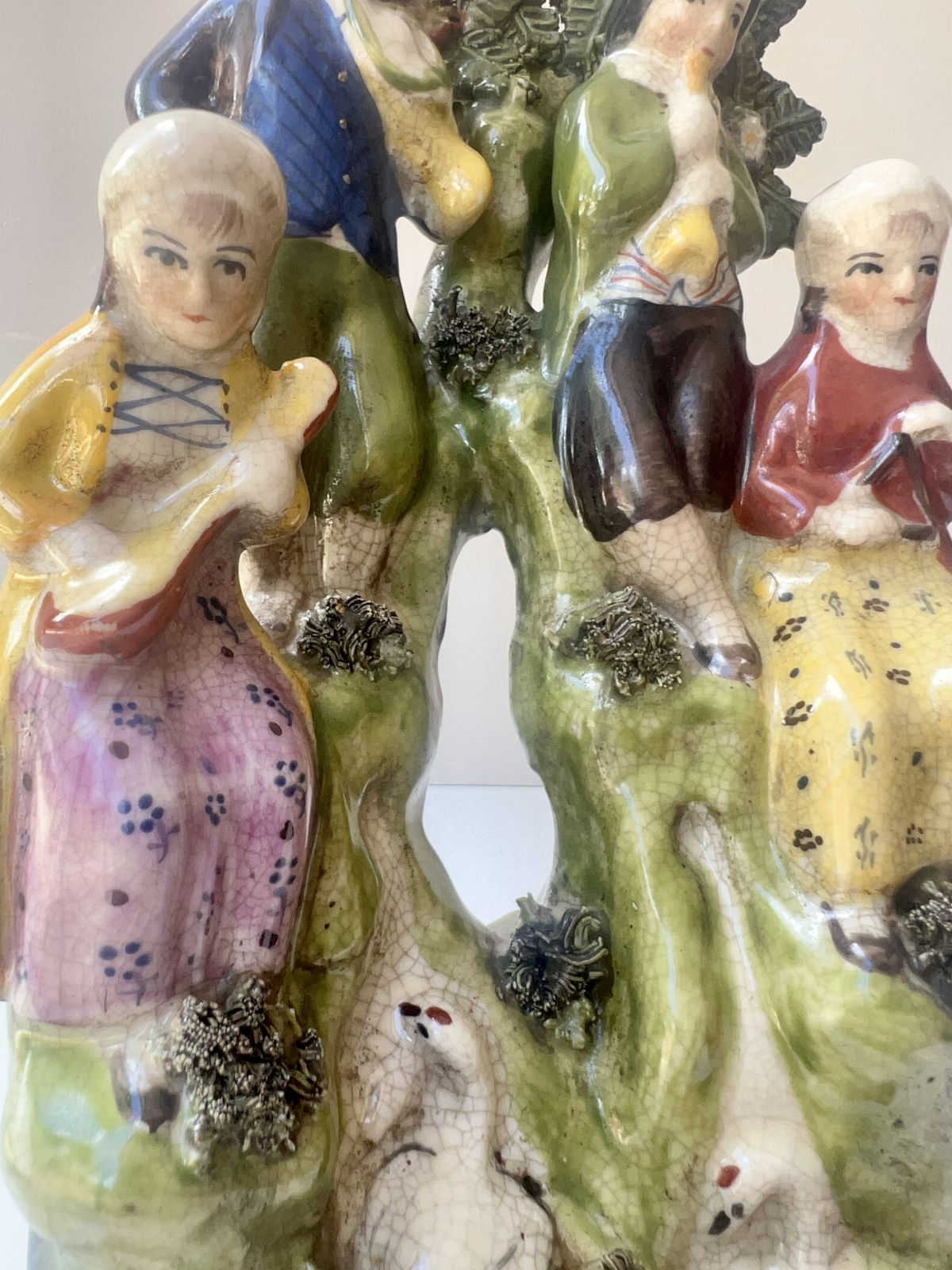 Antique Staffordshire Travelling Musicians With Bocage photo Art
