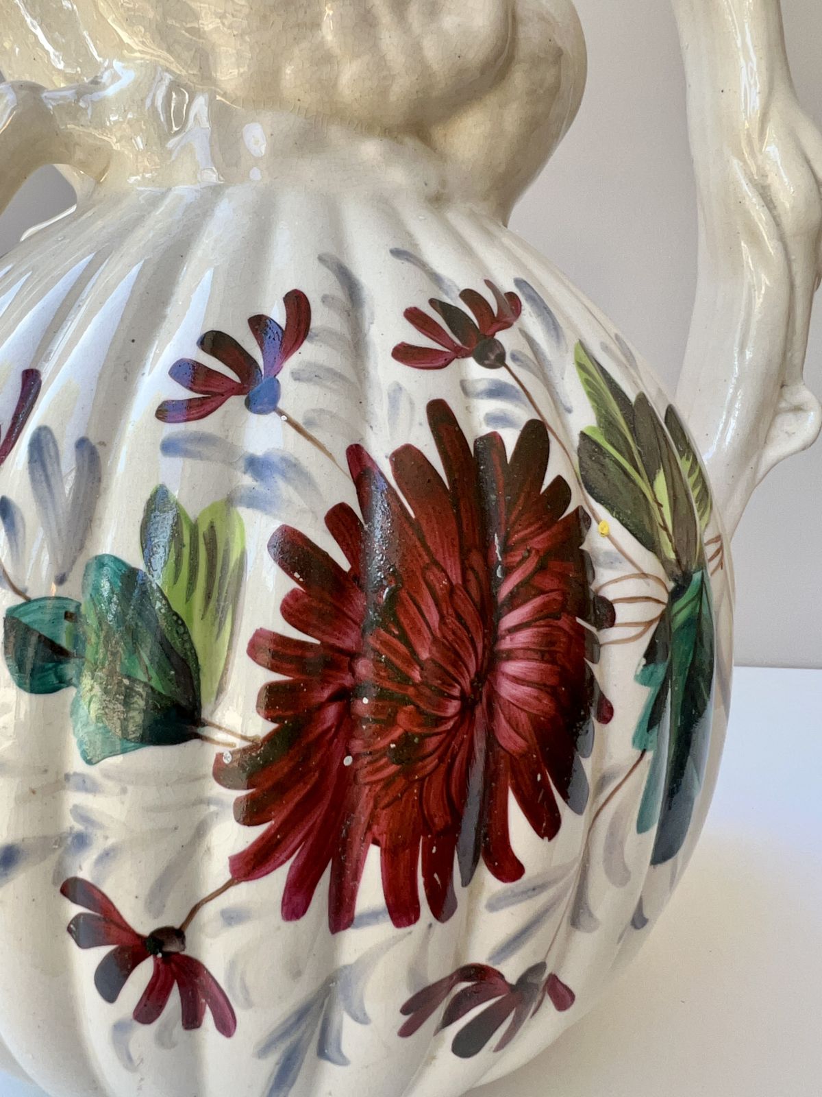 photo for sale Large Antique Swan Handle Pottery Jug/Vase   C.1860 1900