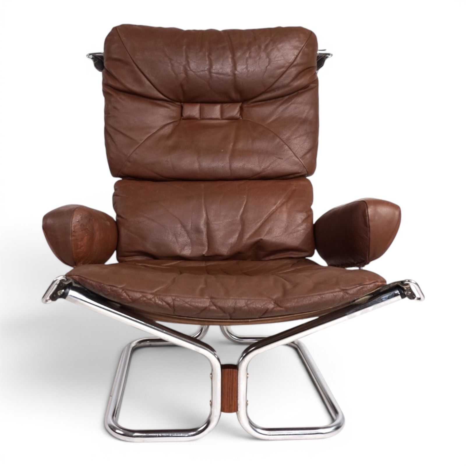 Westnofa Wing Leather Armchair van Harald Relling, 1970