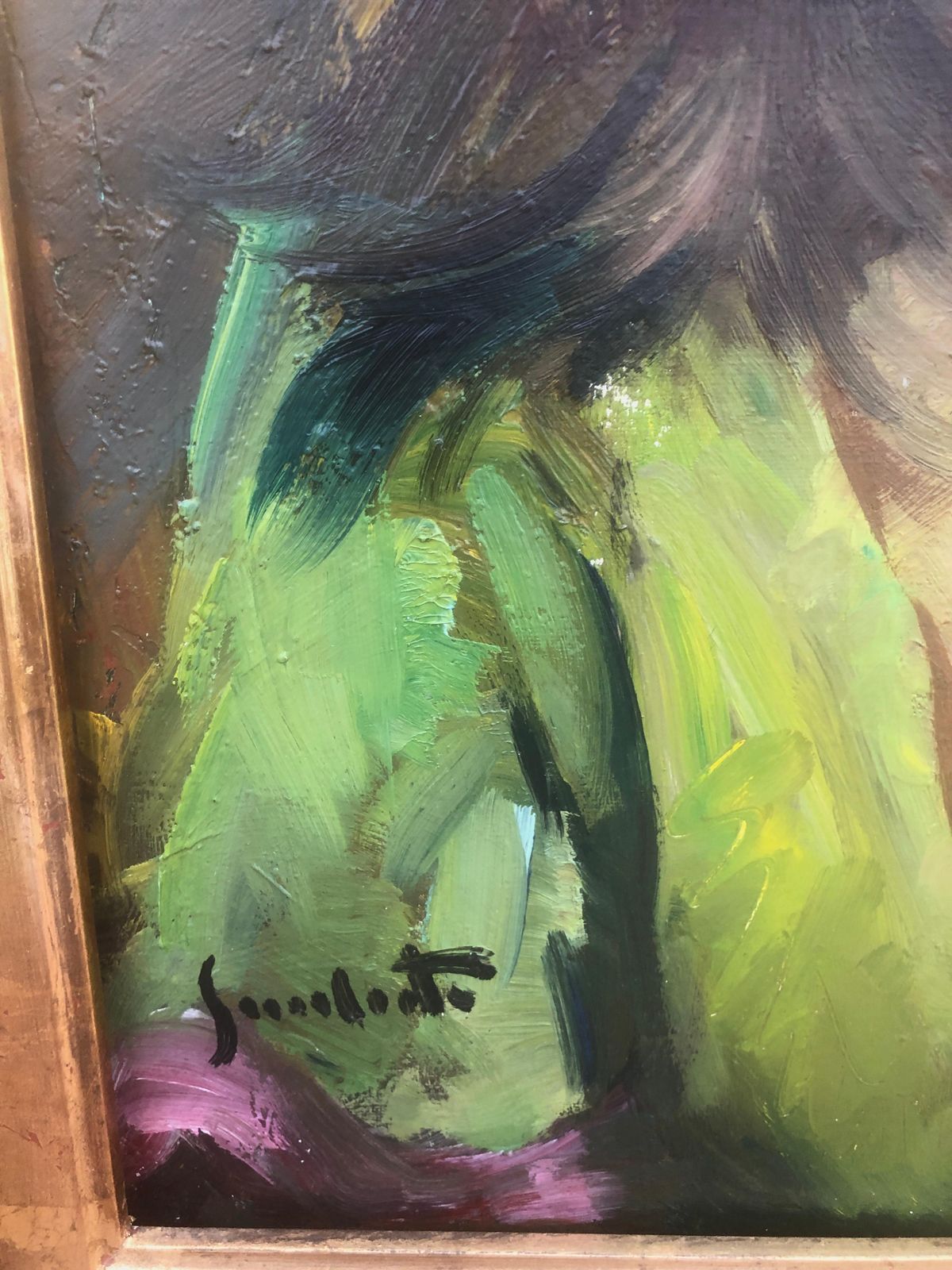 Josep Serrasanta Mediterranean Expressionist Female Portrait Oil Painting Moody Spanish Art C.1980 photo for sale
