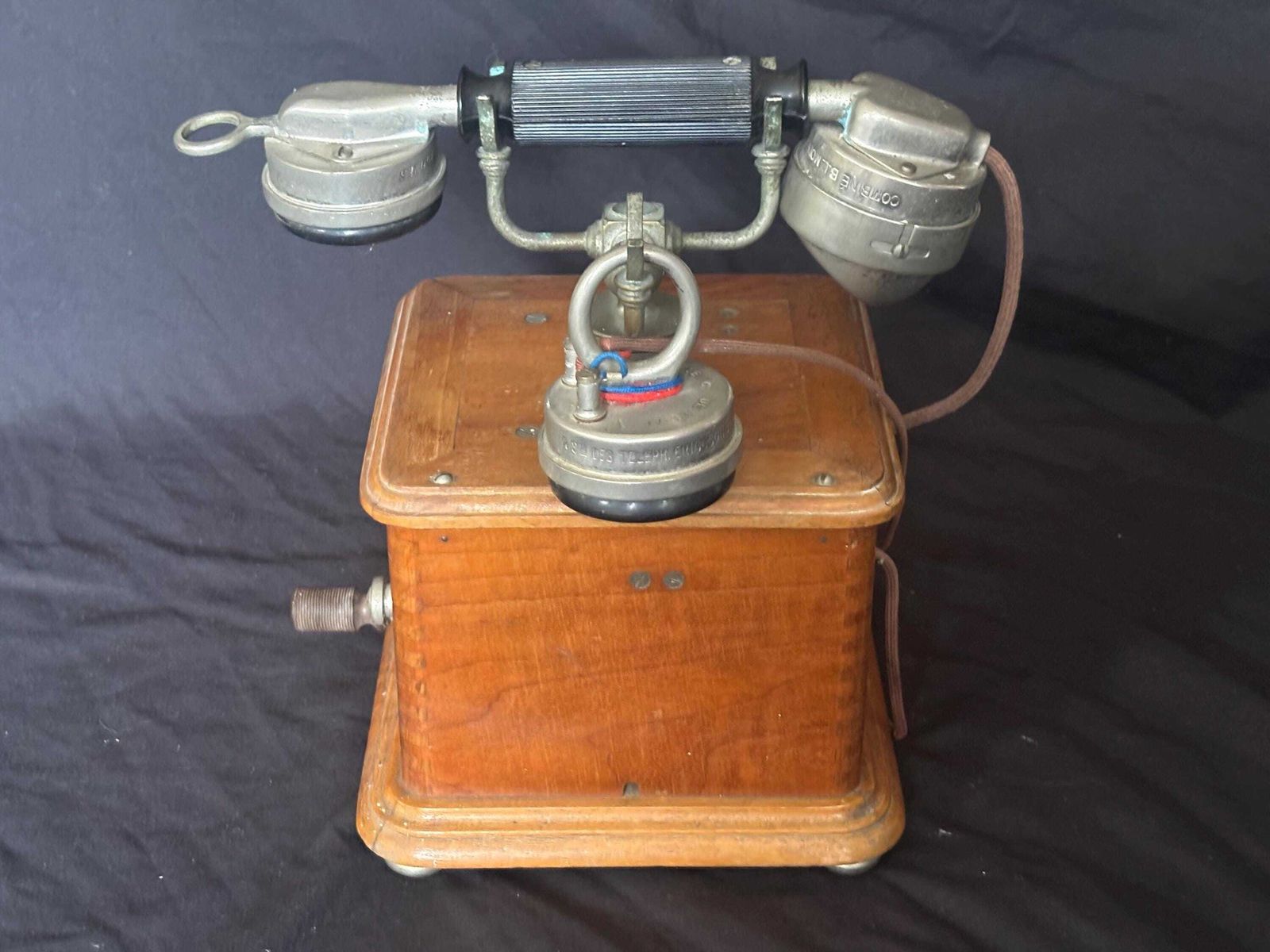Hand Crank Telephone Circa 1934 French Telephone, Thomson Houston Model 1910 photo furniture
