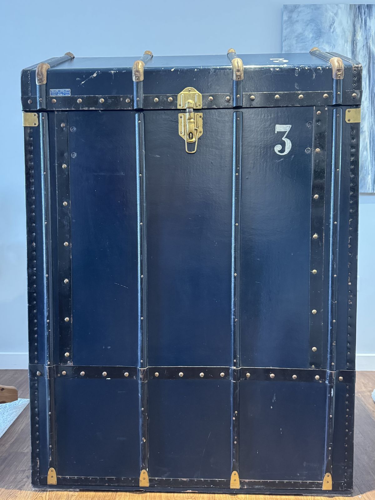 Large Italian Vintage Travel Trunk By Massimo Cavallotti, Milan