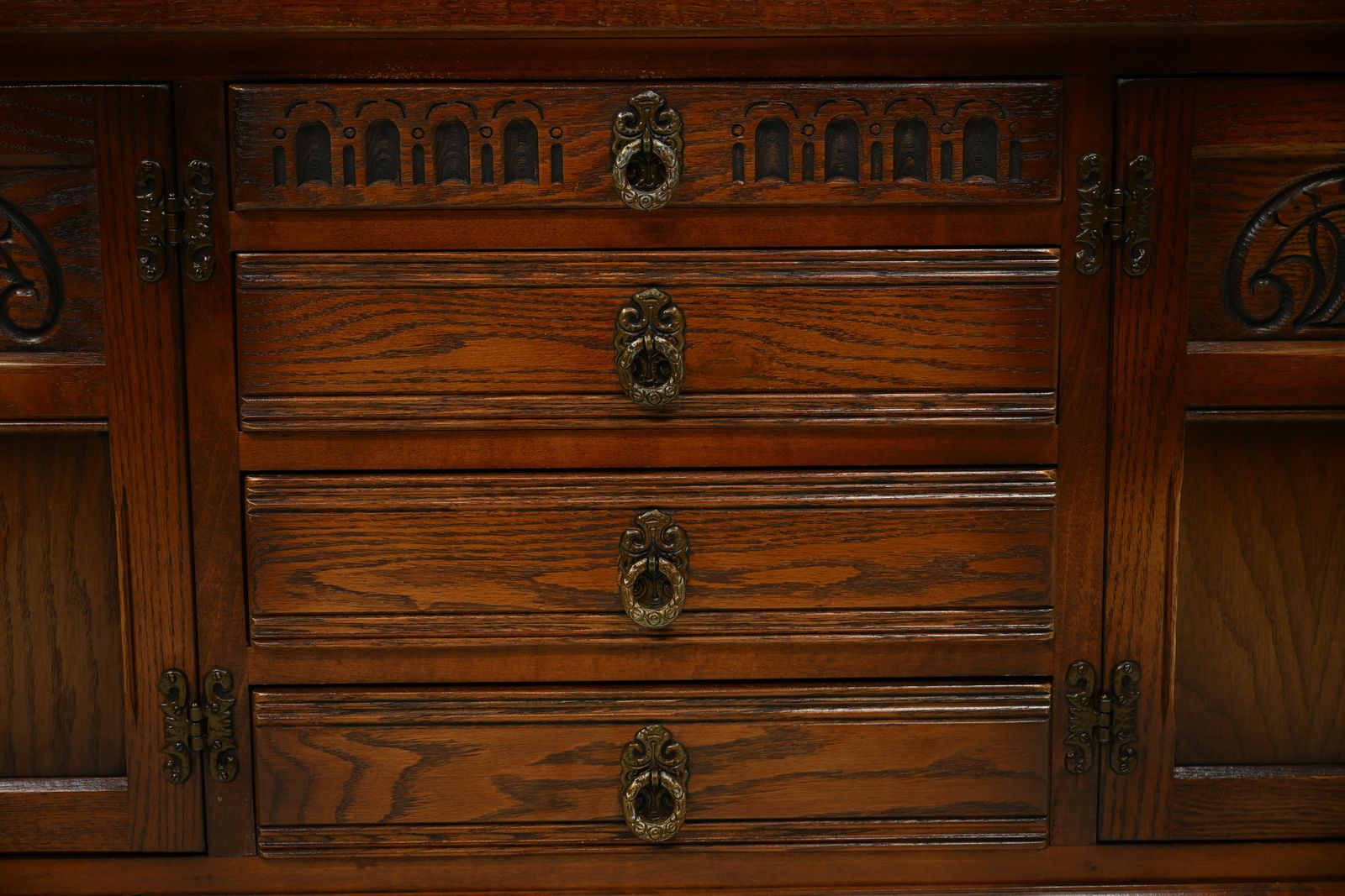 photo vinterior Old Charm Wall Unit Display Bookcase Tudor Brown Free Uk Delivery*
