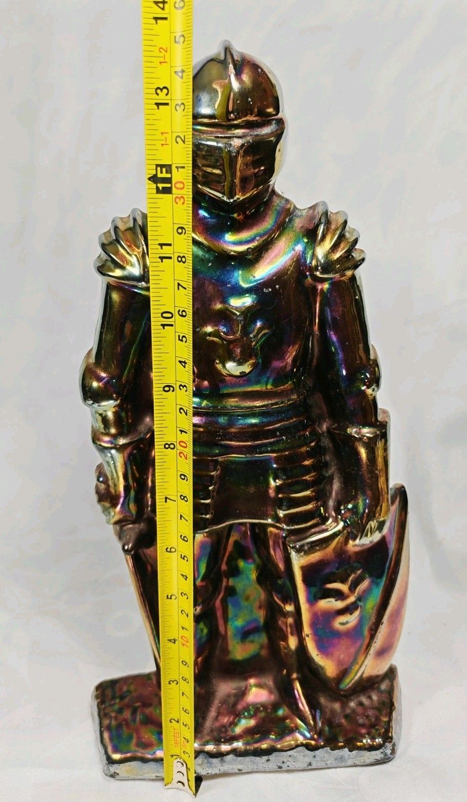 Vintage Iridescent Knight Fireside Companion Set Cast Iron Fireplace Tools photo vintage
