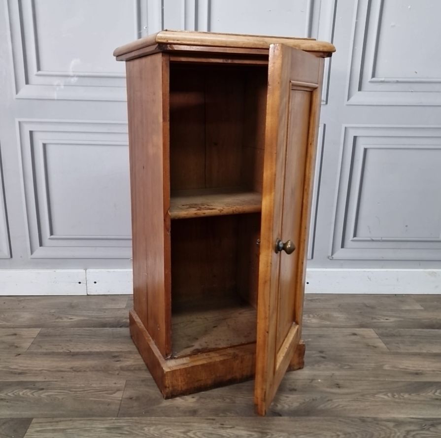 Antique Pot Cupboard Nightstand Bedside Marble Top Cabinet Victorian Edwardian photo vinterior