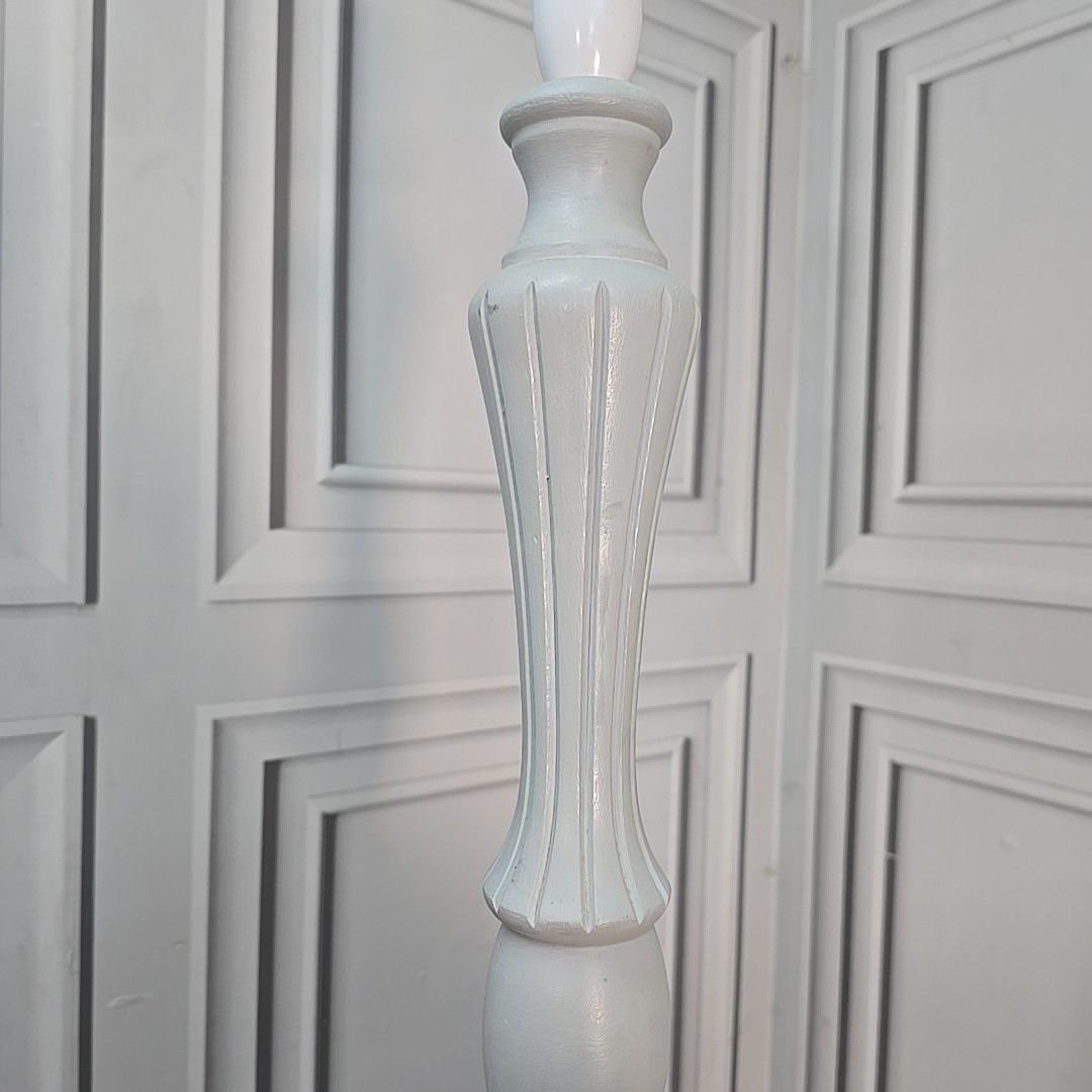 Retro Vintage Standard Lamp Painted Wooden Barley Twist Light For Rewiring photo vintage