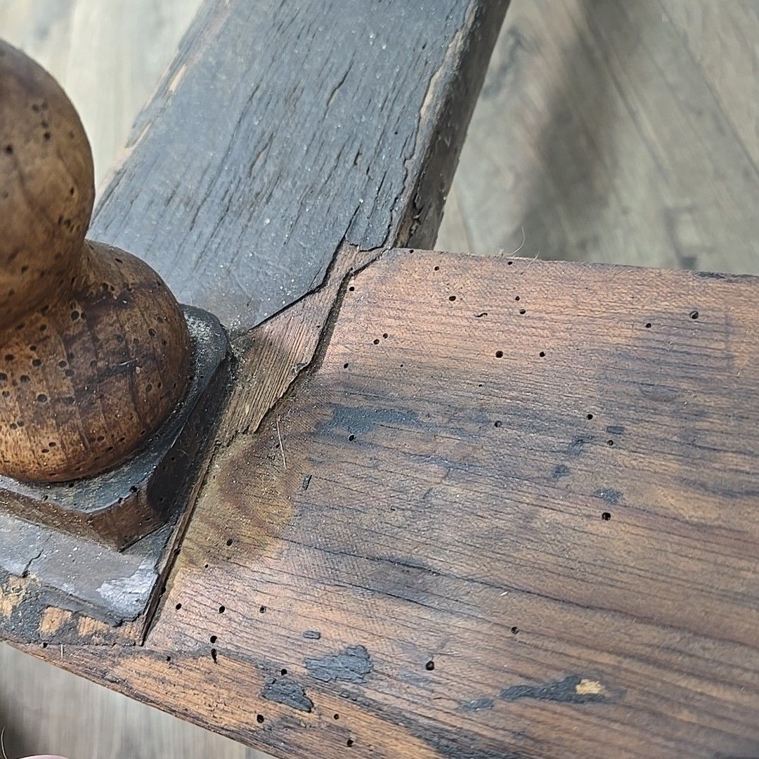 photo buy Antique Spanish Payment Table  Solid Wood Bankers Lamp Hall Drawer Bobbin Legs