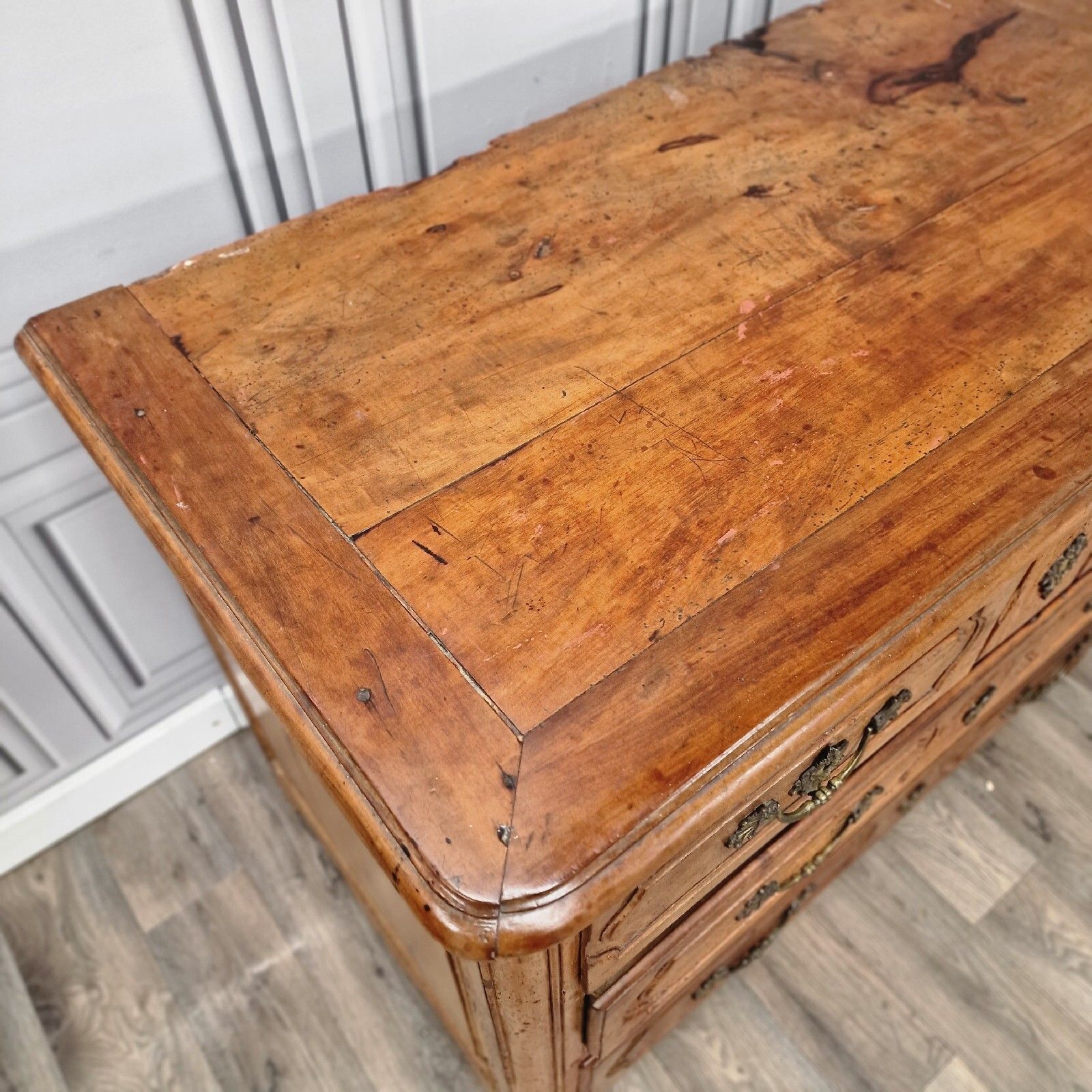 Antique Spanish Chest Of Drawers Commode 18th Century Cherry Wood Georgian photo 430.0