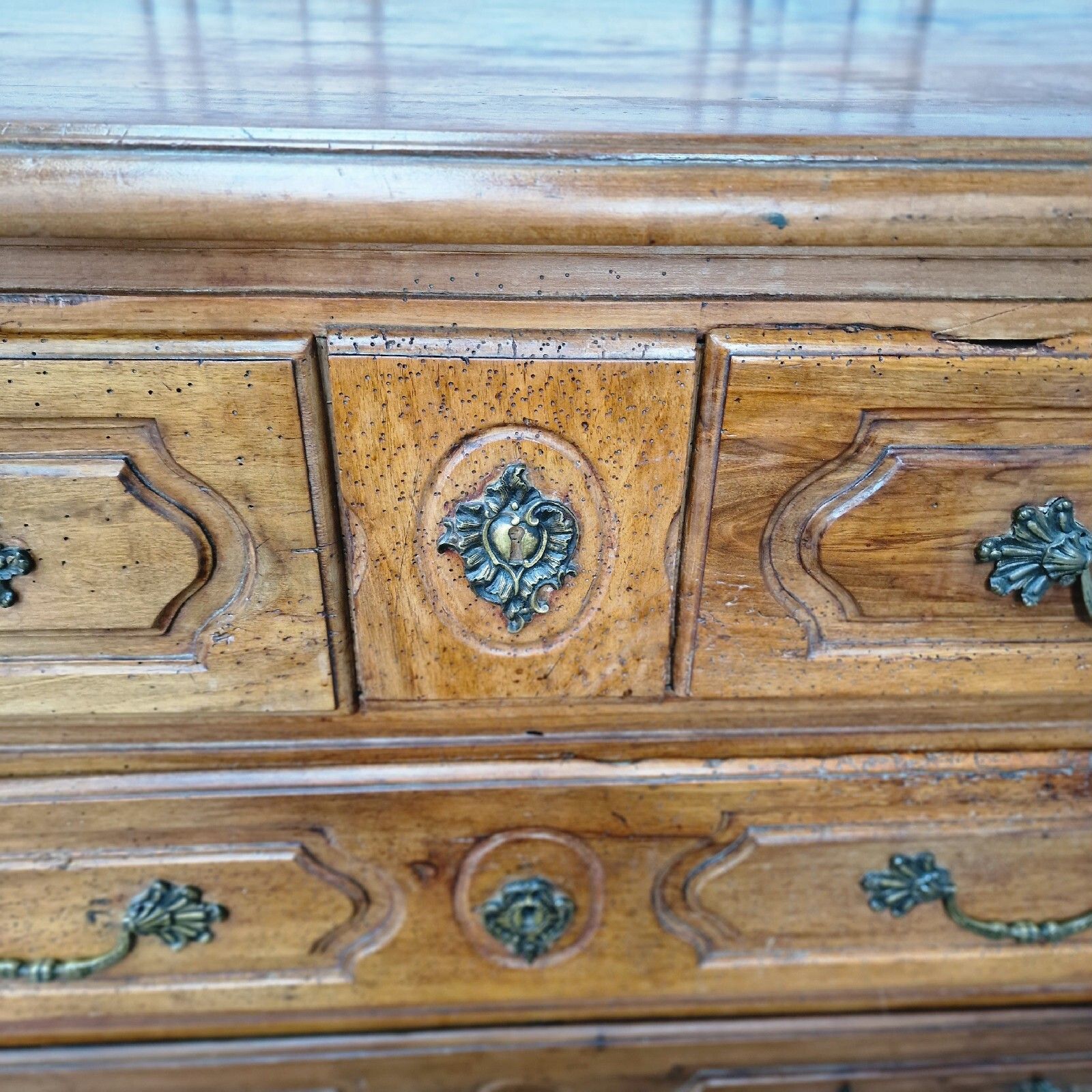 Antique Spanish Chest Of Drawers Commode 18th Century Cherry Wood Georgian photo buy