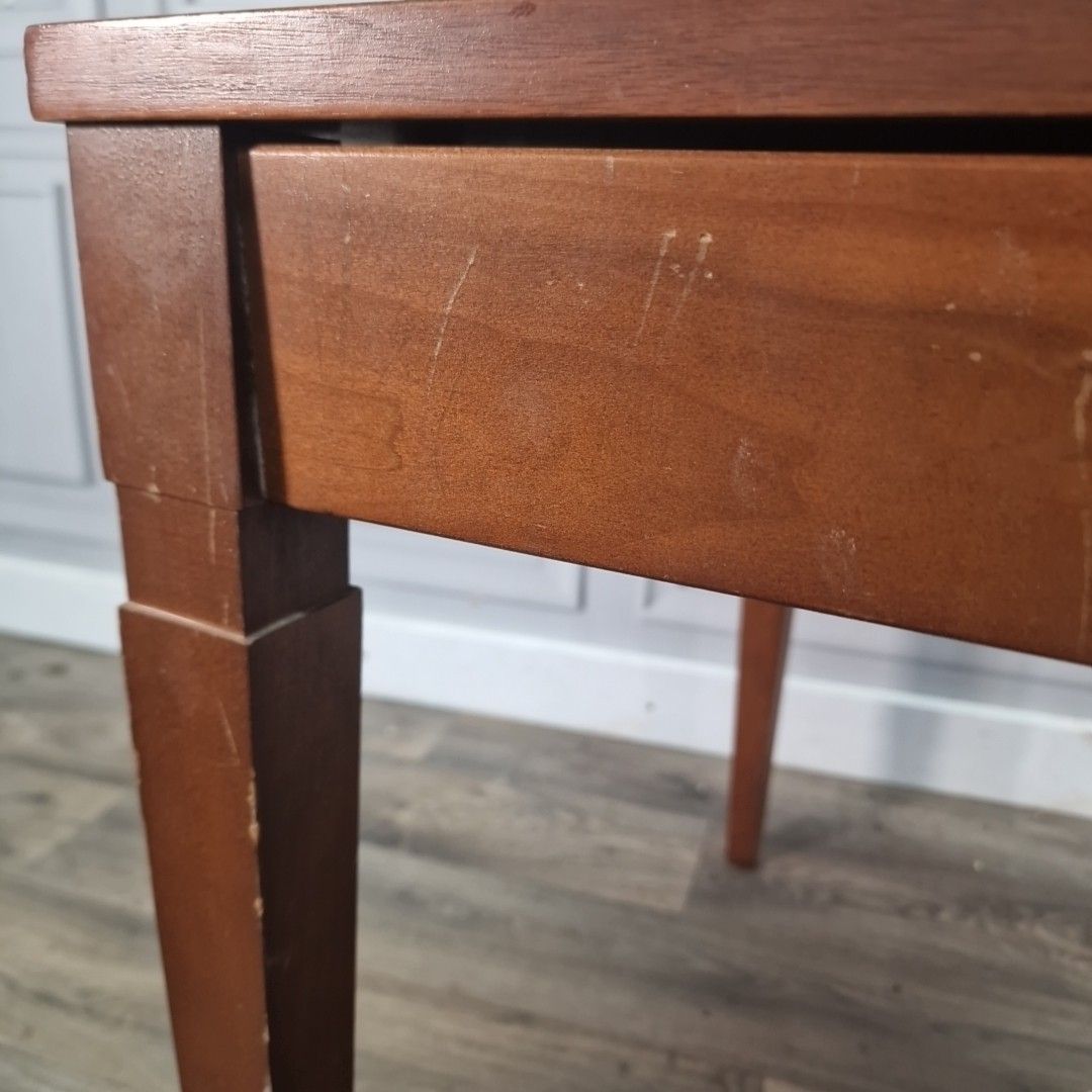 photo vinterior Vintage Sewing Stool Coffee Table Wooden Lift Top Piano Music Tapered Legs