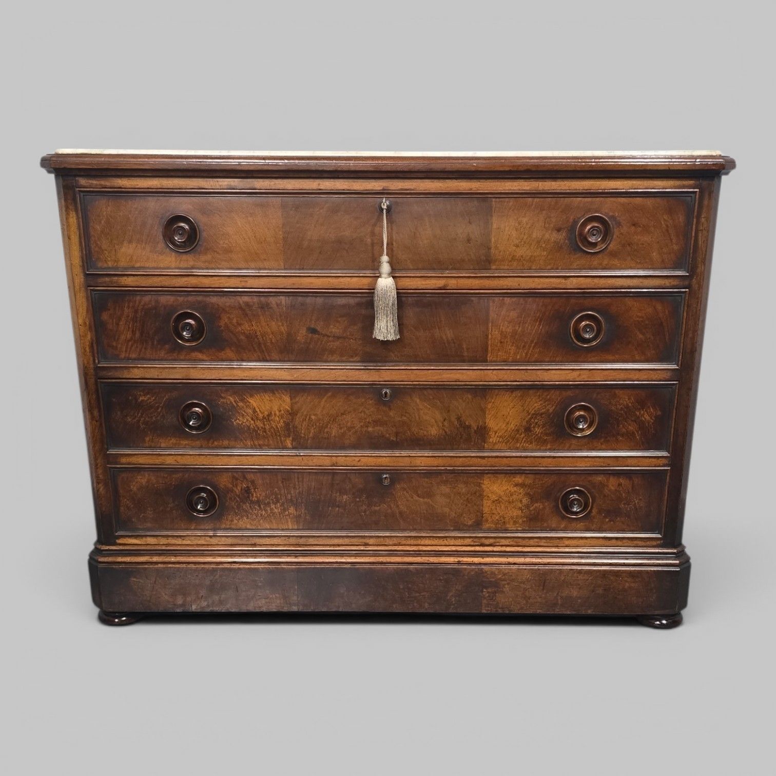 Superb French Walnut Commode Chest Of Drawers