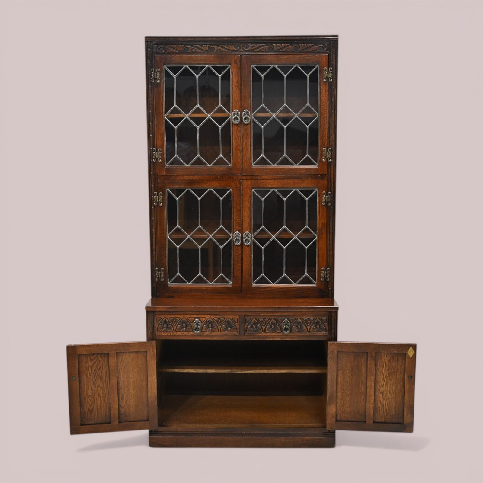 photo for sale Old Charm Wall Unit Bookcase Display Drawers Tudor Brown Free Delivery*