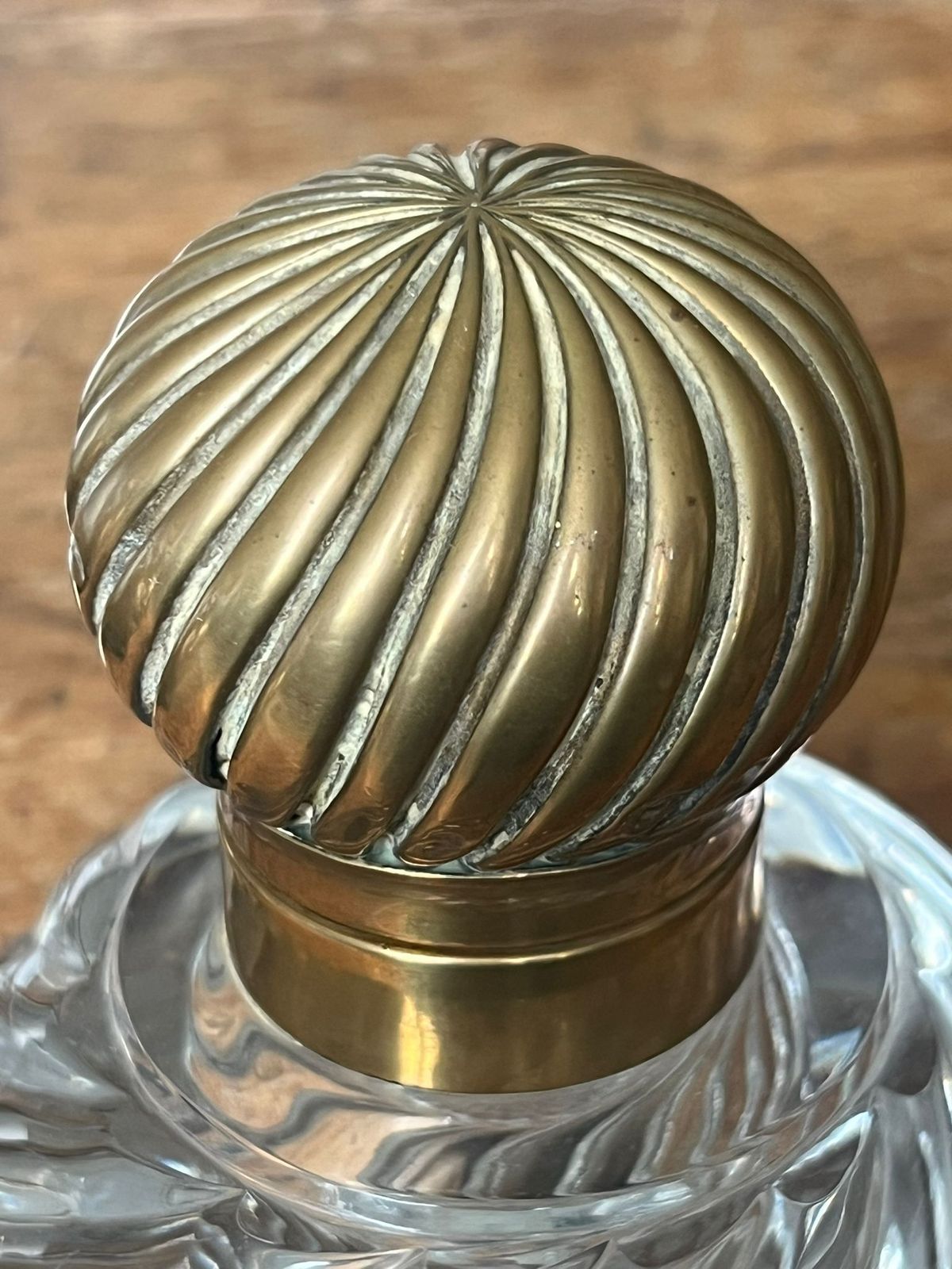 Antique French Baccarat Crystal And Brass Inkwell photo 375.0