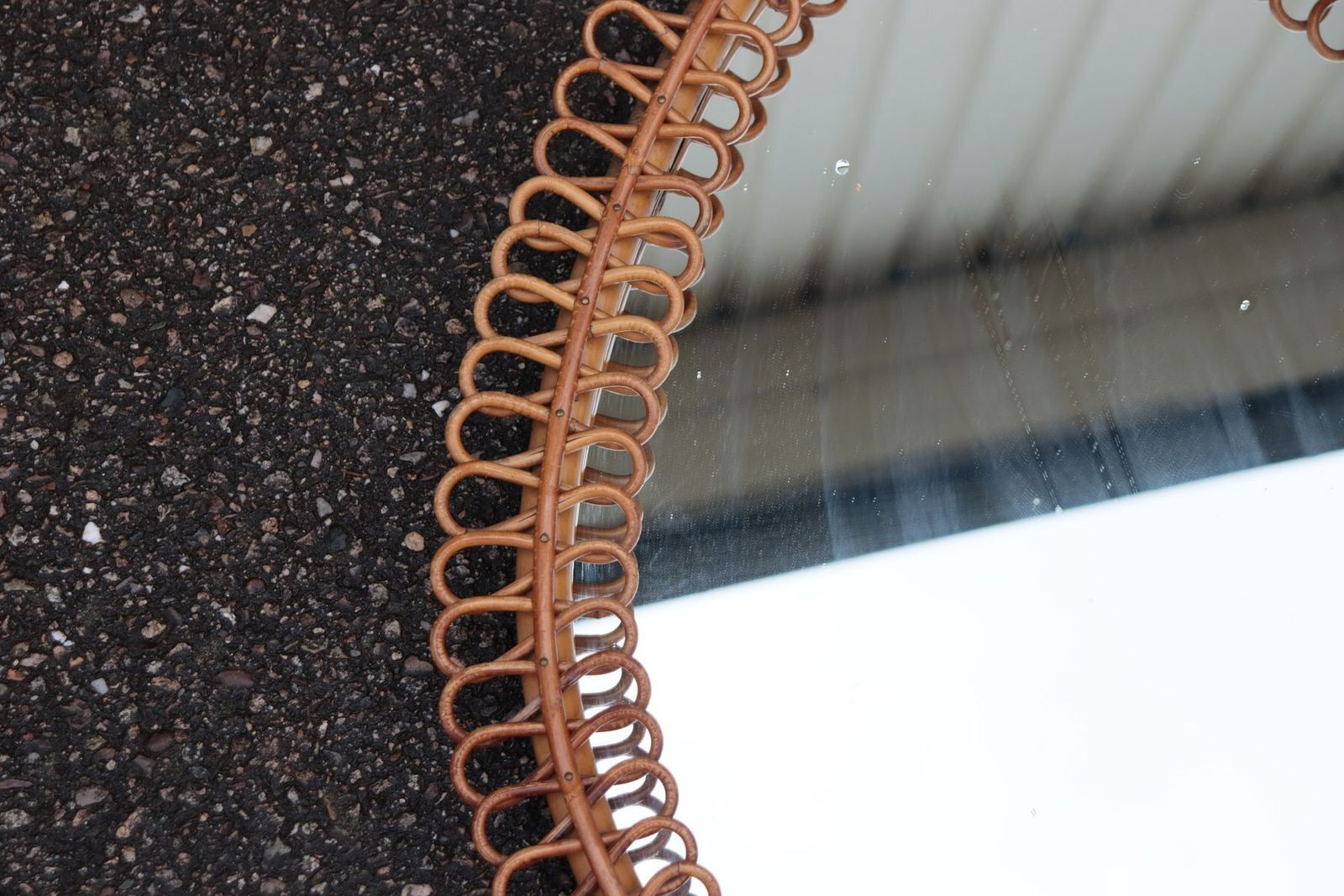 Large Rattan Mirror Attributed To Franco Albini, Italy, 1960s photo Home Decor