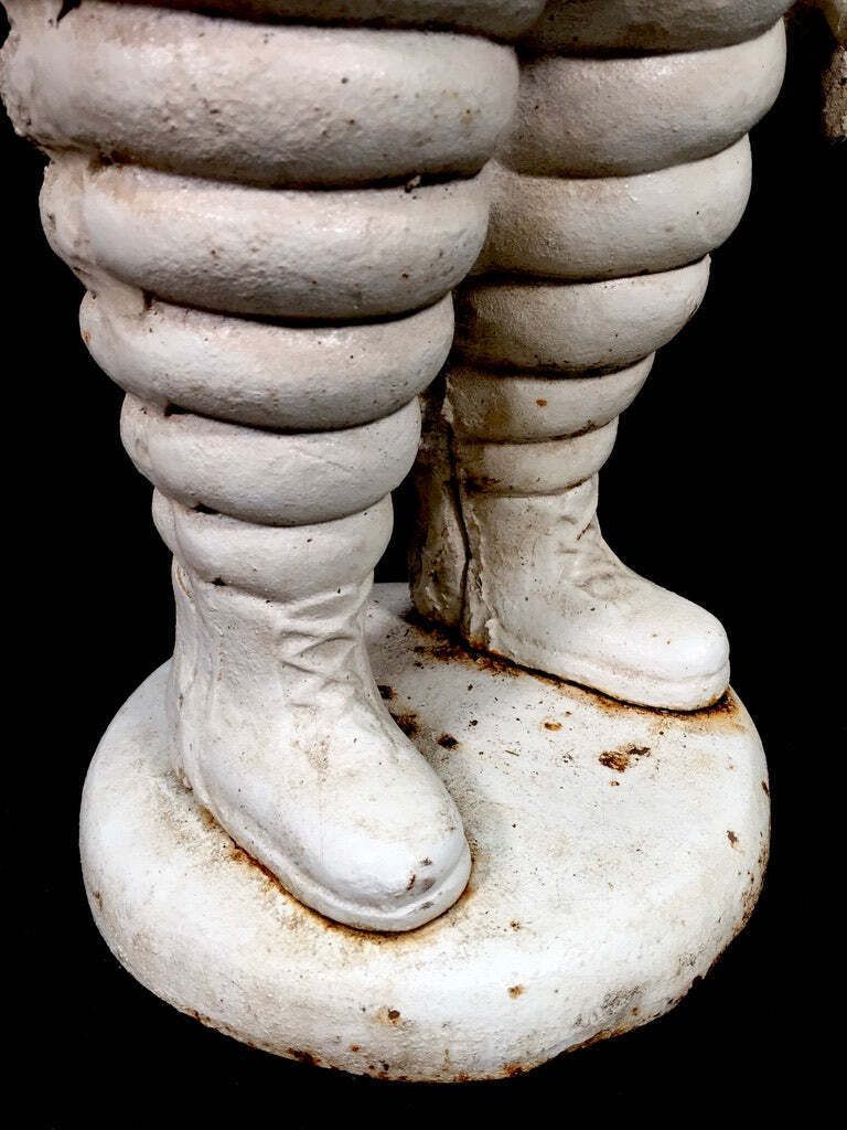 Antique Advertising 1940s Original Cast Iron Garage Michelin Man Bibendum Statue photo furniture