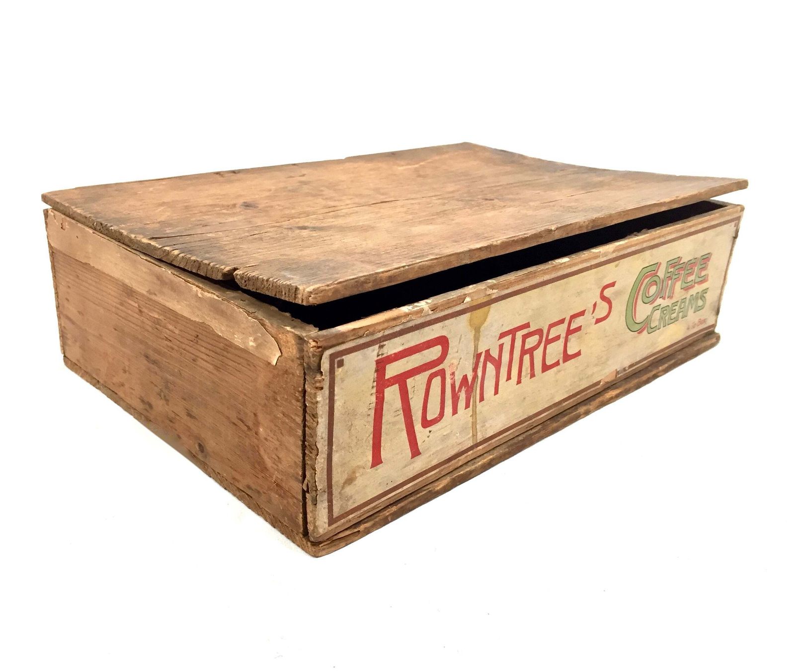 Antique Advertising   Rowntree's Coffee Creams Wooden Shop Counter Display Box photo for sale