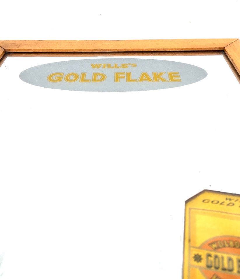 Antique Advertising   Wills's Gold Flake Honey Dew Cigarettes Oak Framed Mirror photo for sale