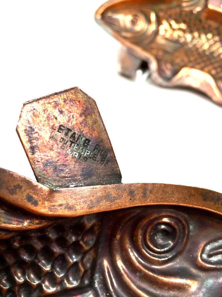 Antique Kitchenalia   French Copper Fish Chocolate Mould By Letang Fils C.1900 photo vinterior