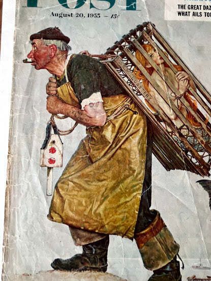 Norman Rockwell   Saturday Evening Post 1955 Original Magazine Cover photo furniture