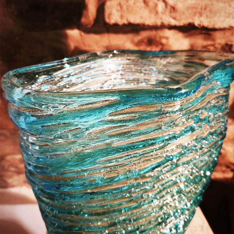 Mid Century Stunning Vase In Hand Worked Murano Glass By Sergio Costantini With The Rare Original Certificate. Made In Murano, Italy. photo Home Decor