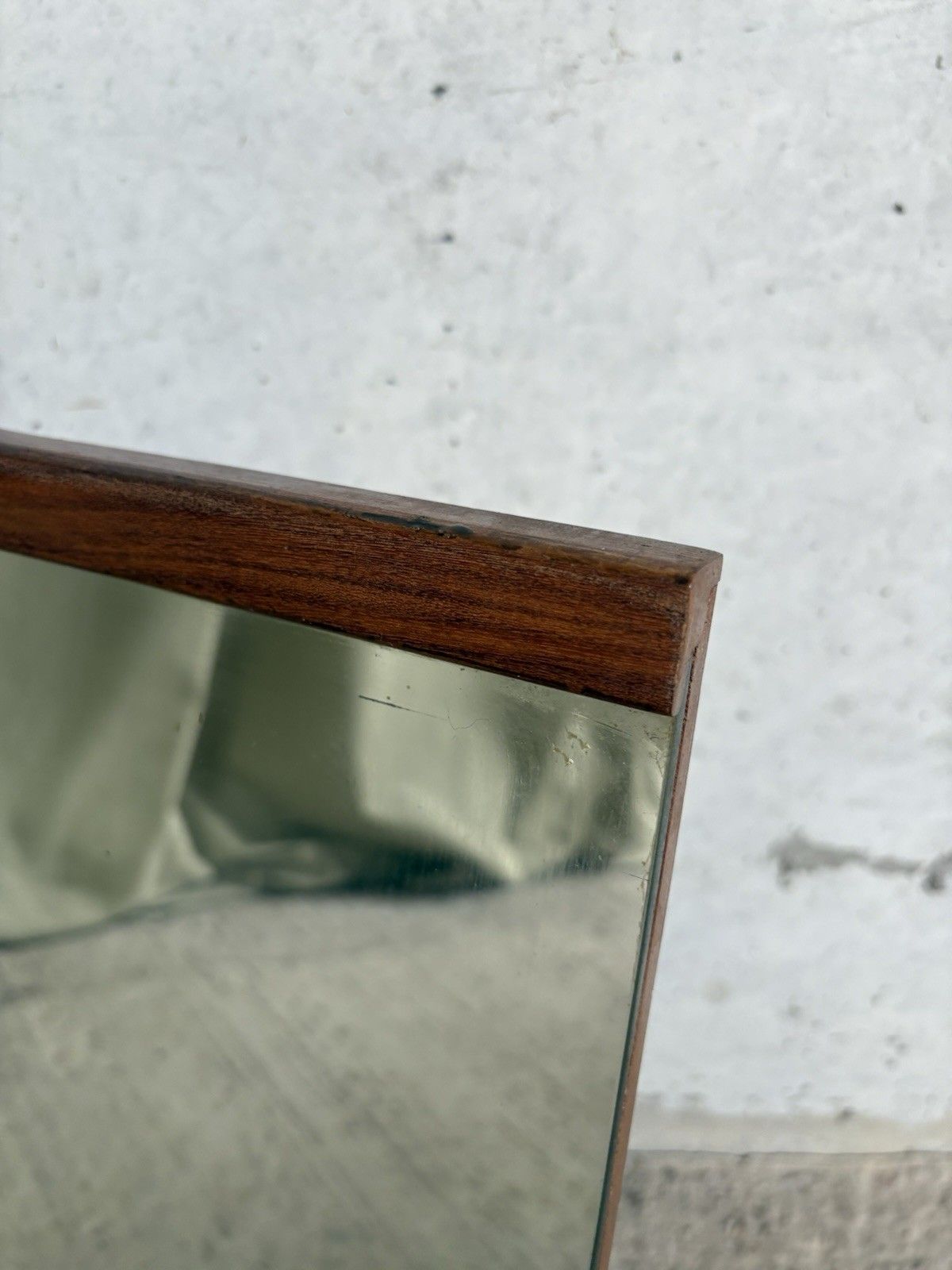 Vtg Mid Century Teak Wall Hallway Mirror Retro Danish R1171 photo Home Decor
