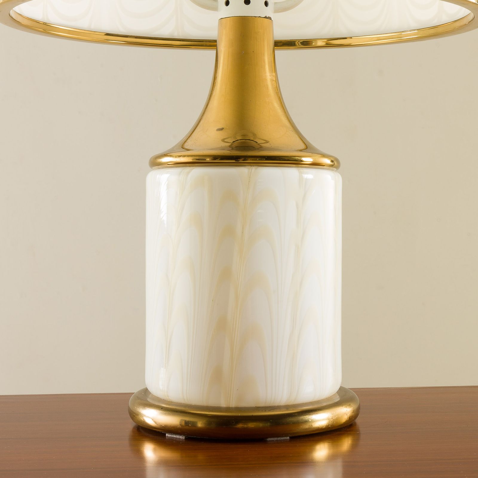 Rare Romeo Rega Murano Glass And Brass Lamp, Italy 1980s photo buy