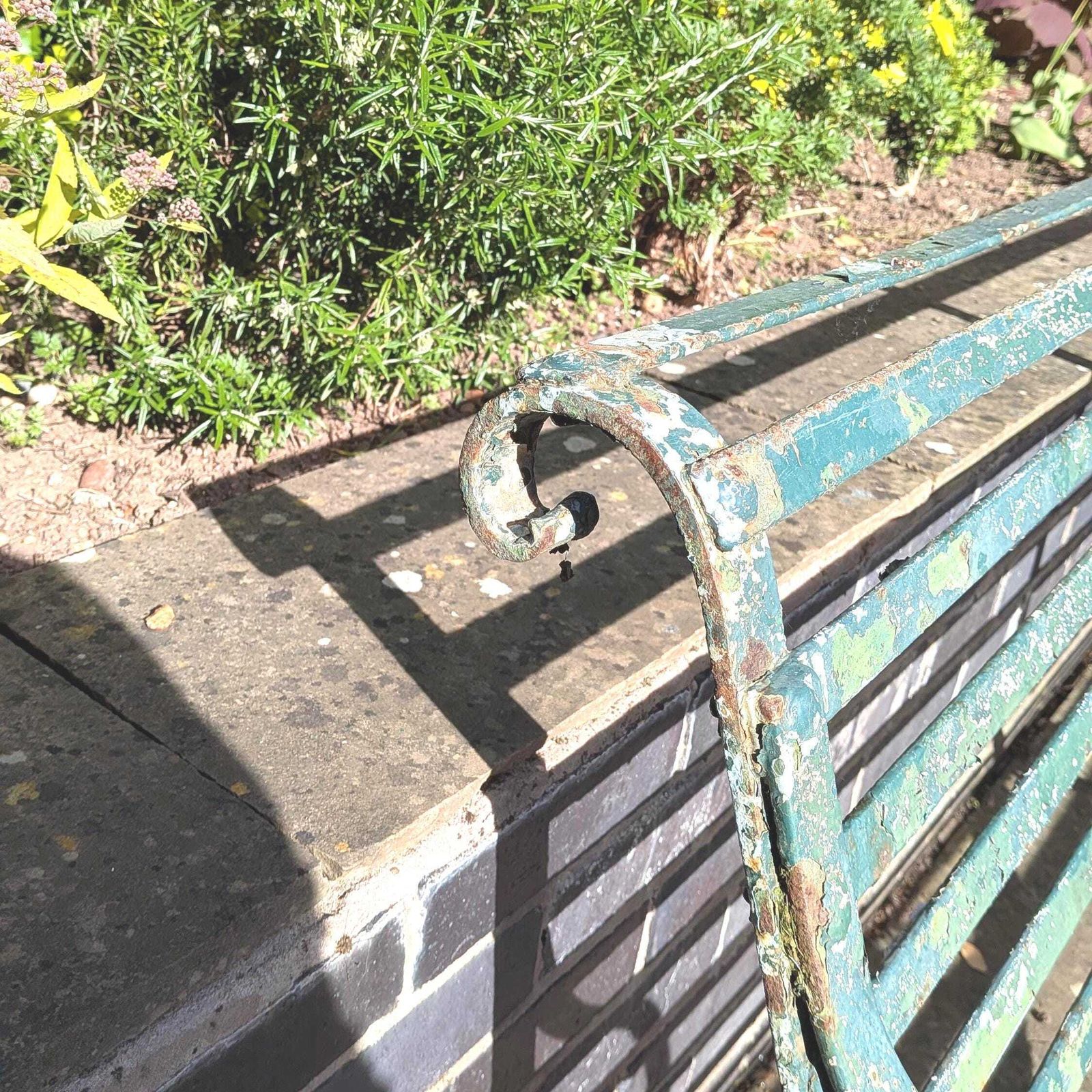 An Antique Regency Strapwork Iron Garden Bench C1830 photo vintage