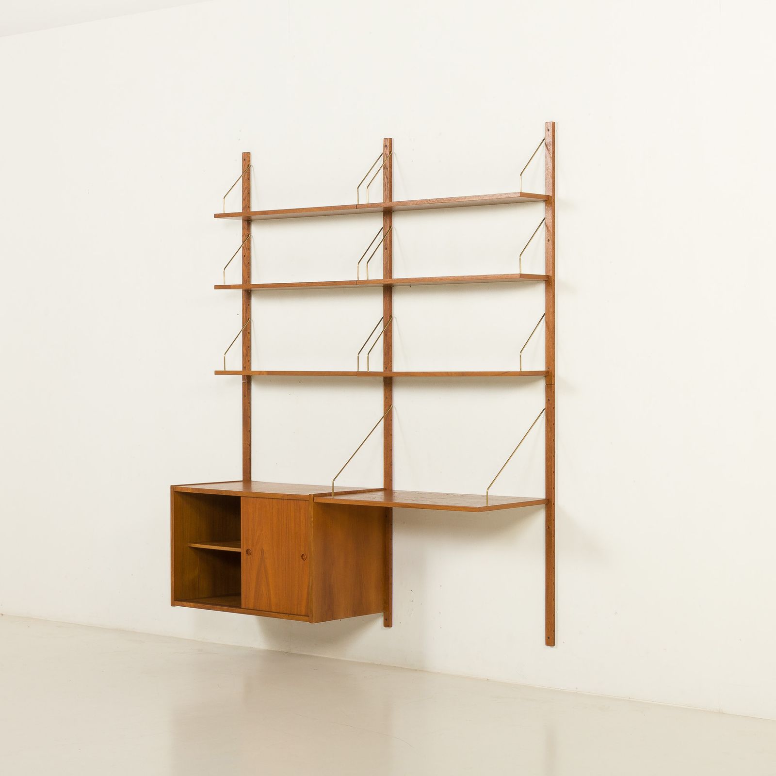 Danish Teak Wall Unit In The Style Of Cadovius, Sorensen, 1960s photo buy