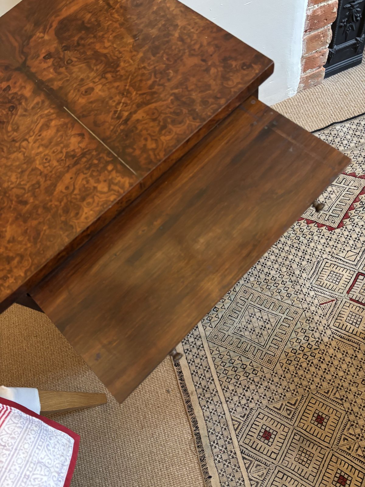 Antique 1920s Burr Walnut Chest Of Drawers Or Bedside Table photo for sale