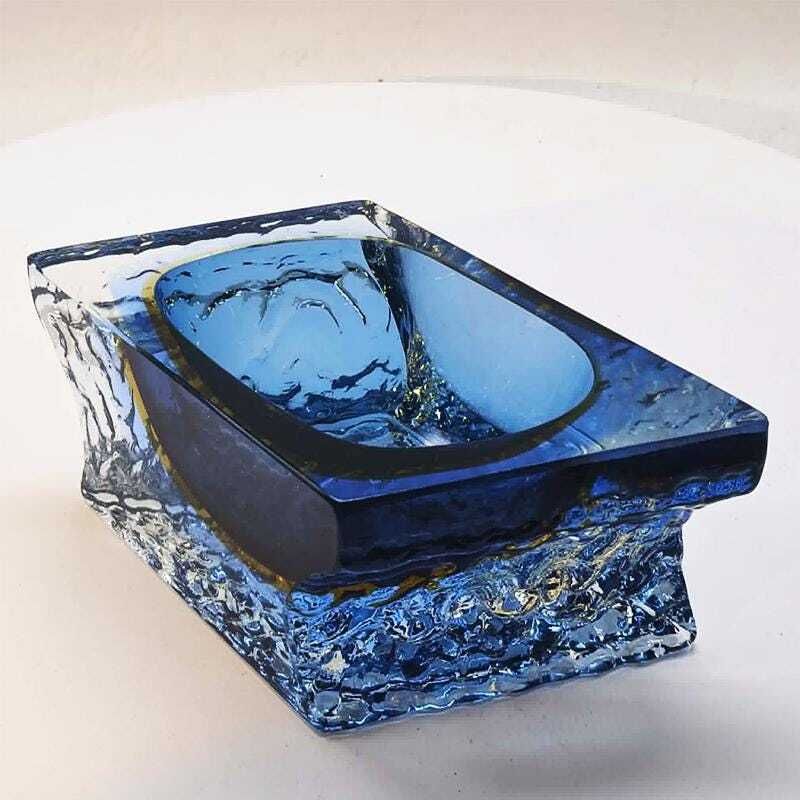 1960s Ashtray Or Catch All In Hand Worked Murano Glass By Flavio Poli For Seguso. Made In Italy photo 253.0