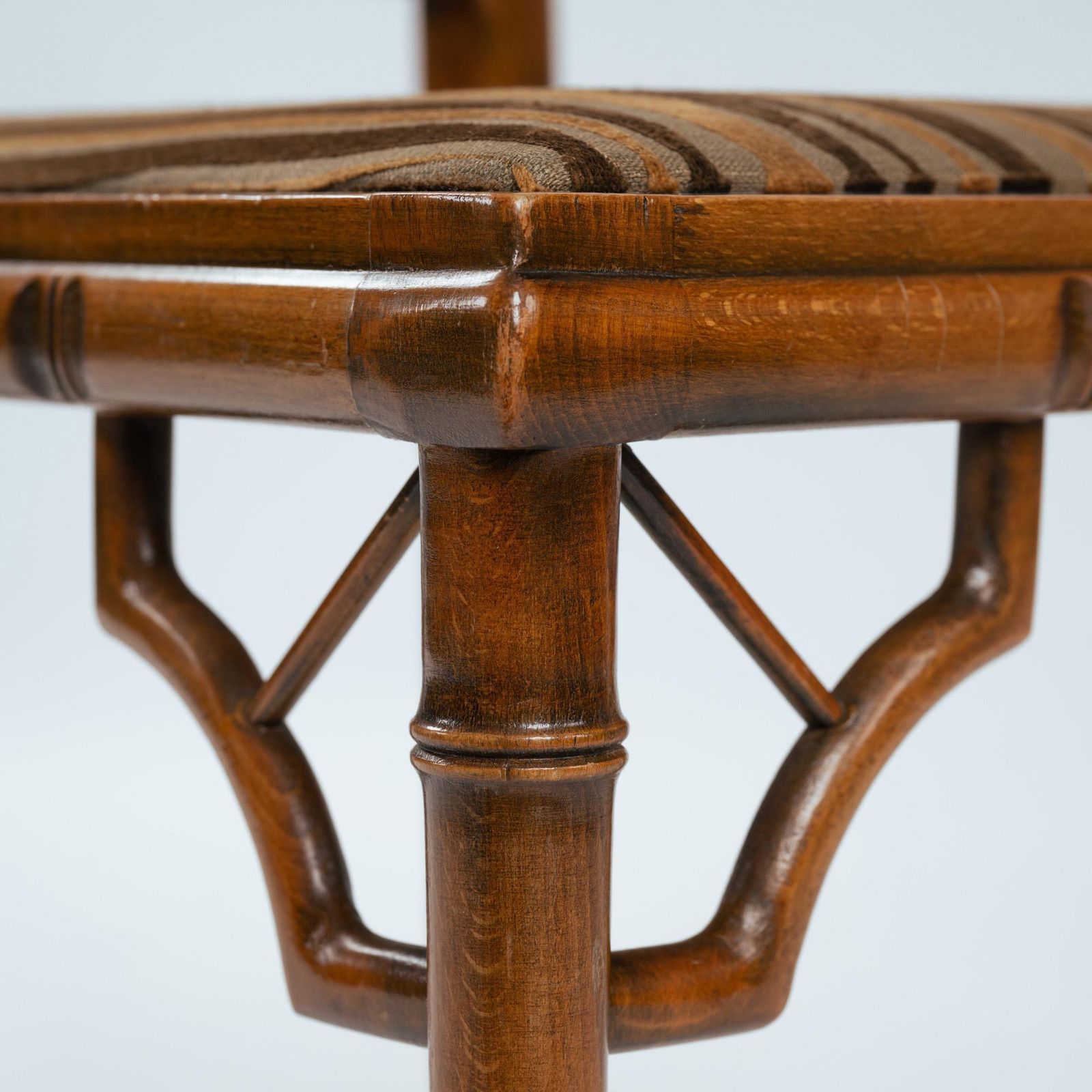 Furniture 4 Faux Bamboo Chinoisery Highback Dining Chairs With Cane Webbing, 1970s photo