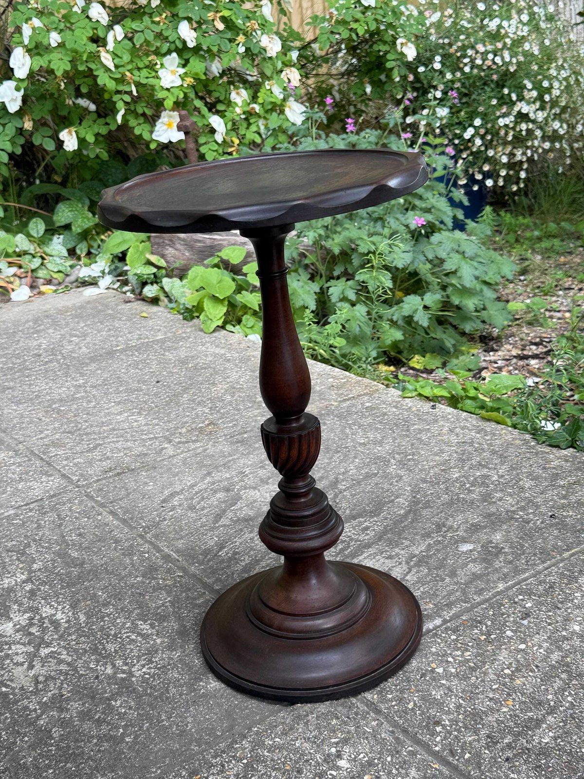 Vintage 1900s Mahogany Wine Table Georgian Revival Plant Stand Side Table photo Furniture