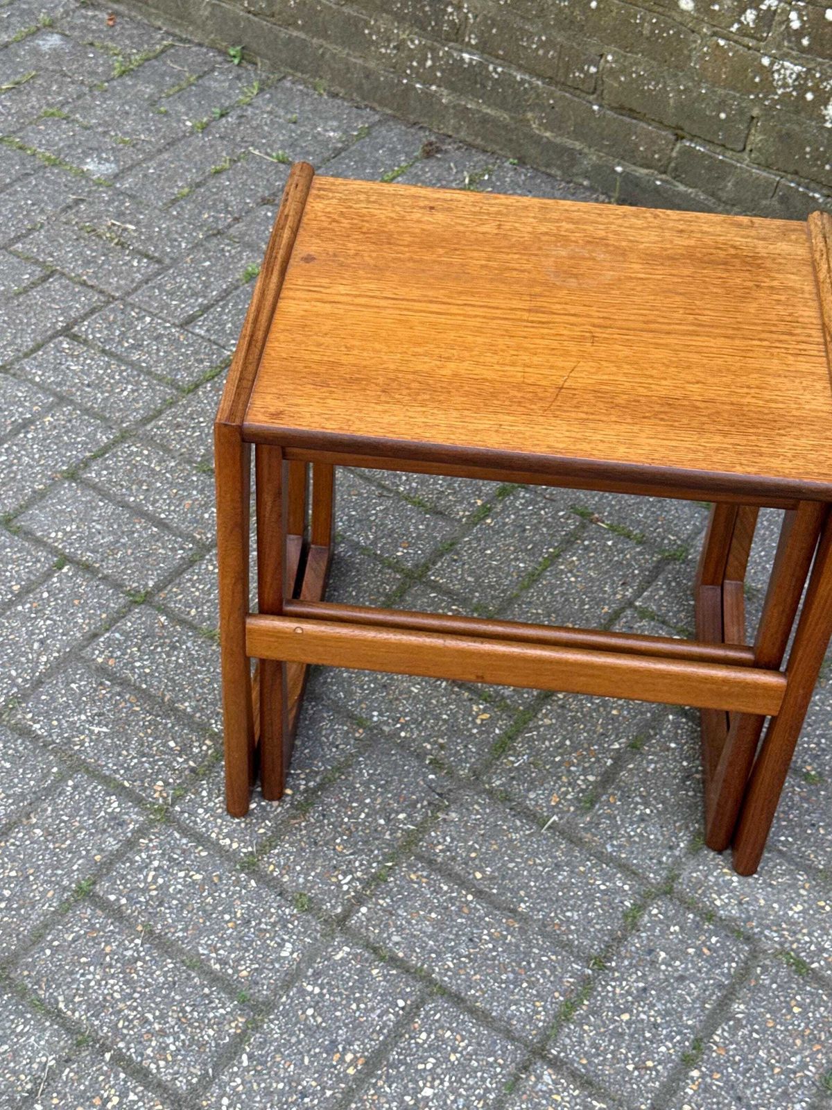 Vintage G Plan Style Teak Nest Of Two Side Tables – Mid Century Modern 1960s / 1970s photo vintage