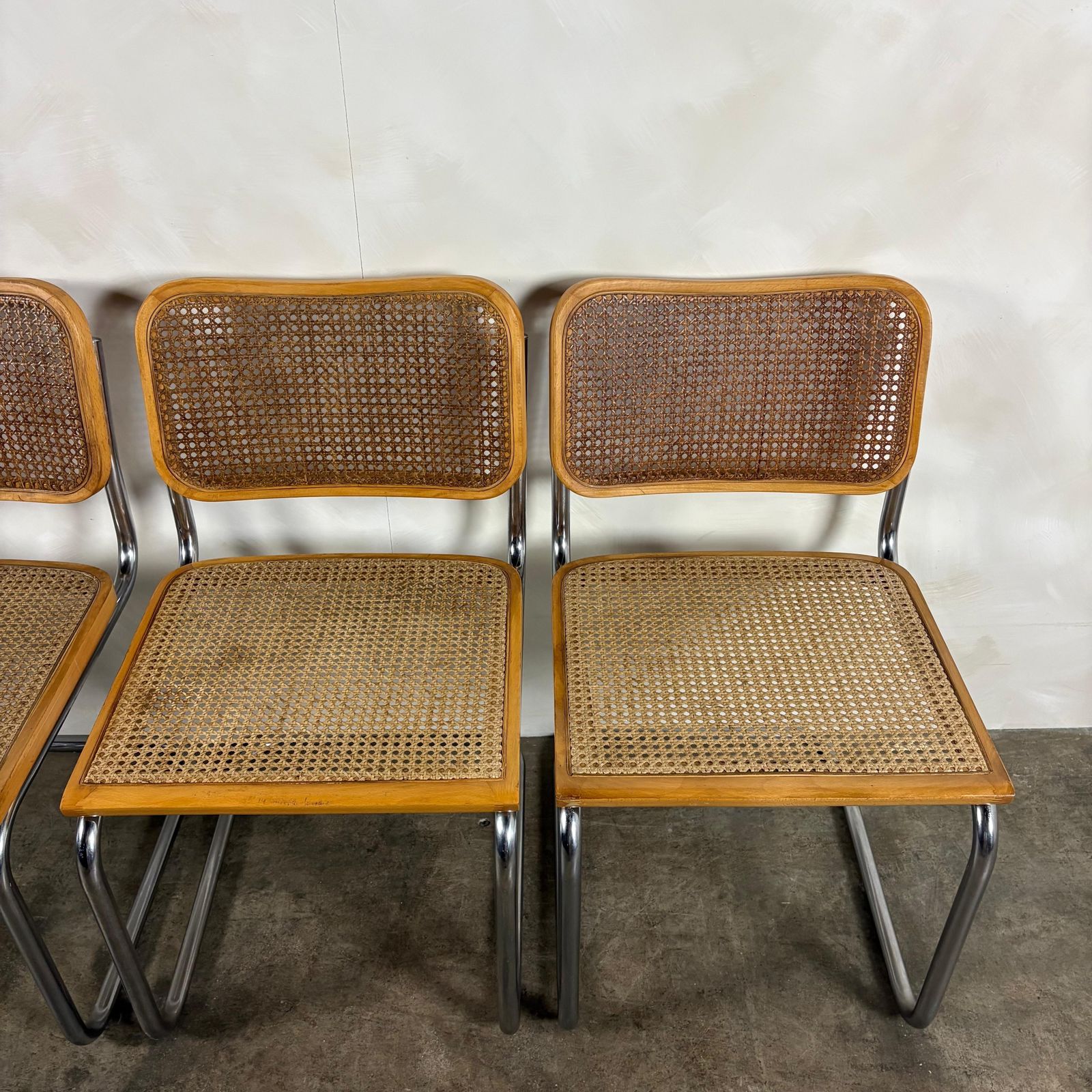 Four Marcel Breuer Cesca Brass Dining Chairs Mid Century Retro Mcm photo furniture