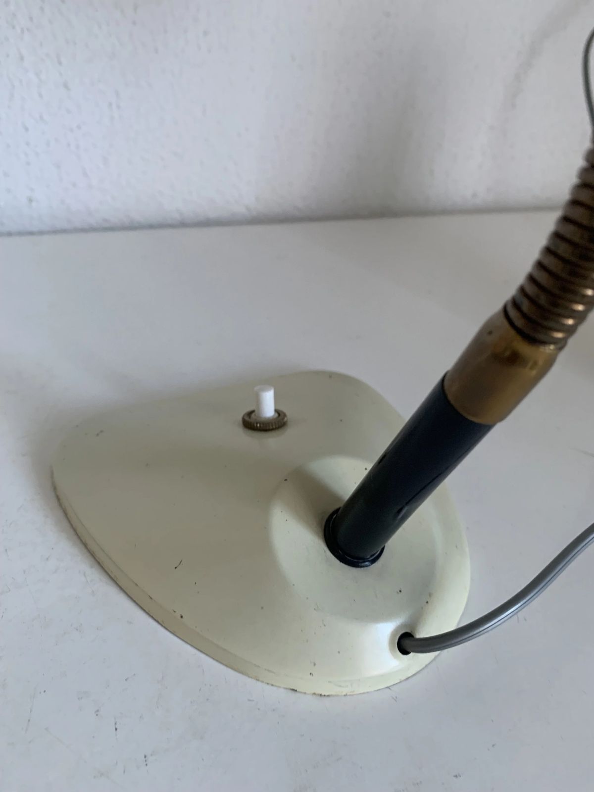 Vintage 1950s Children's Desk/Bedside Lamp, Cream And Gold   23 Cm photo vintage
