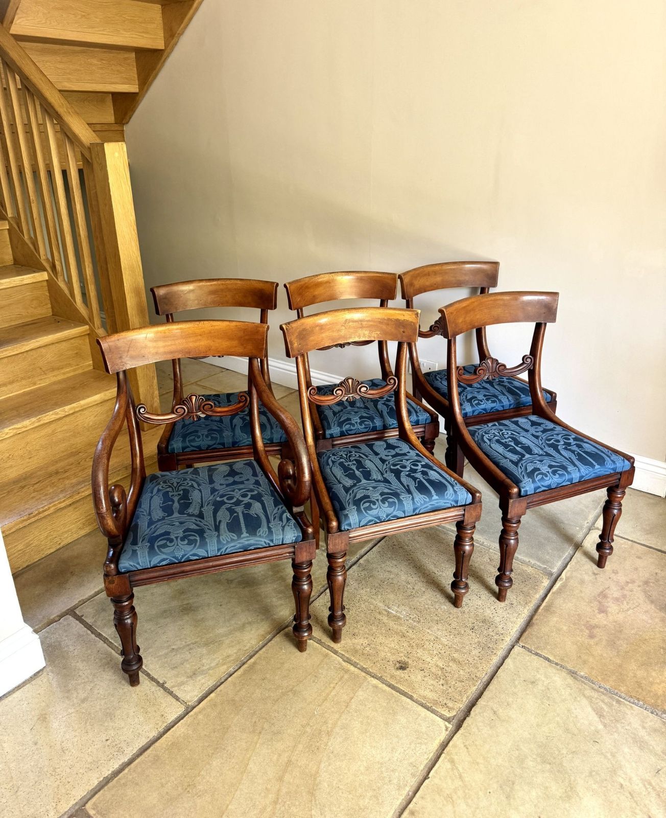 Quality Set Of Six Antique Regency Mahogany Dining Chairs photo vintage