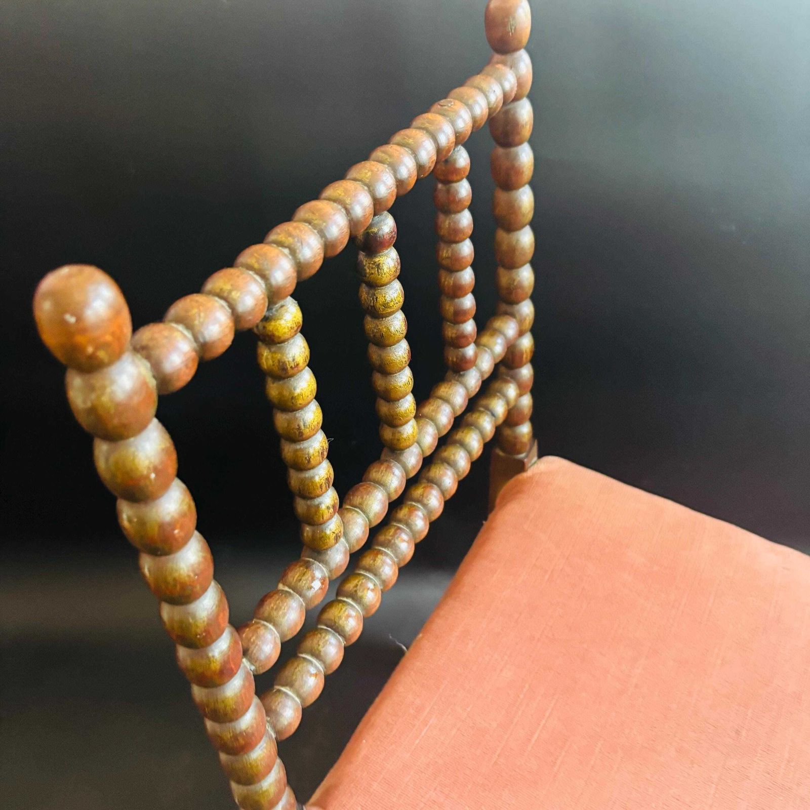 Furniture Antique Victorian Child’s Bobbin Chair | 19th Century Spool Turned Wood Nursery Chair | Repair To Leg photo